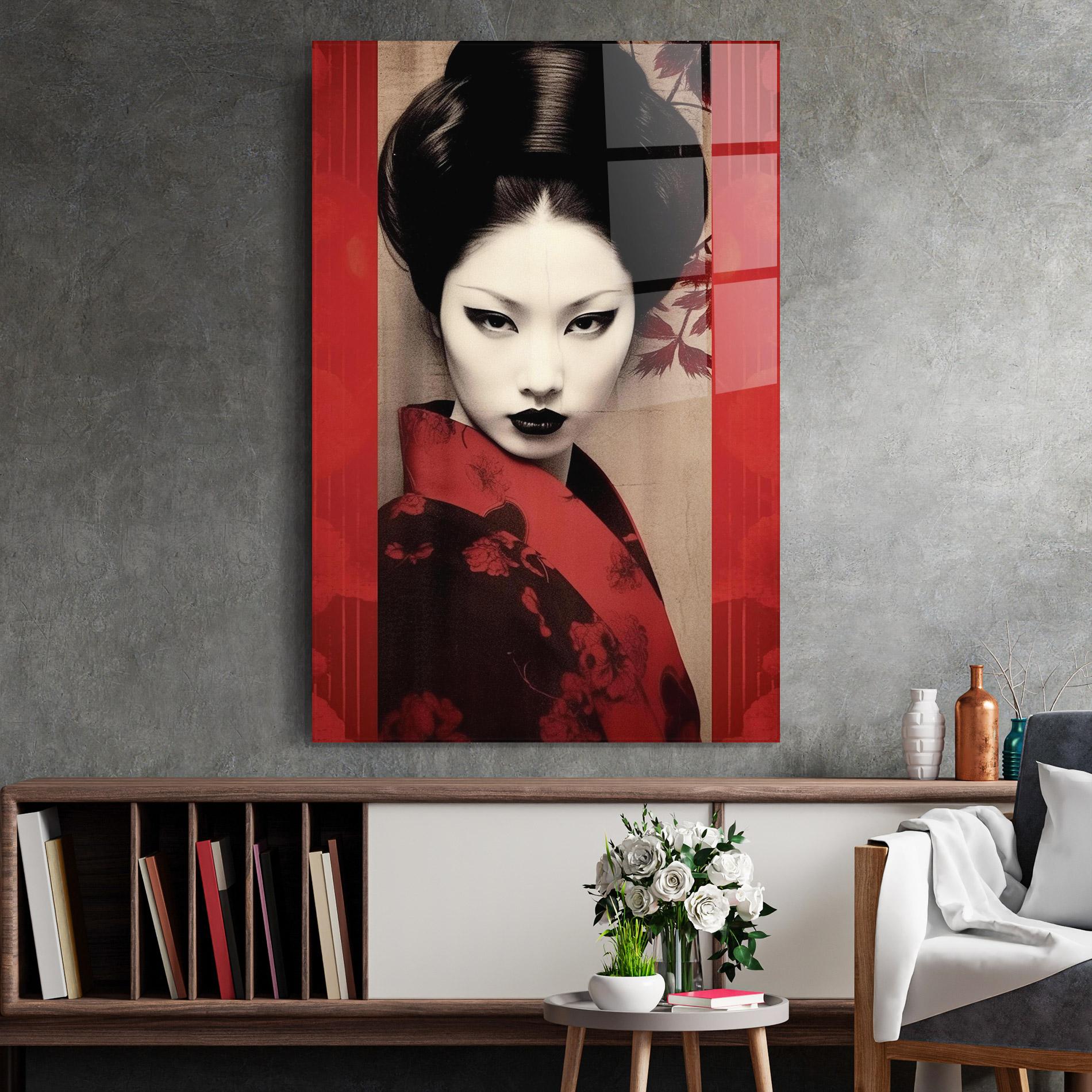 Tablou Sticla Black Asiatic Makeup mockup 2