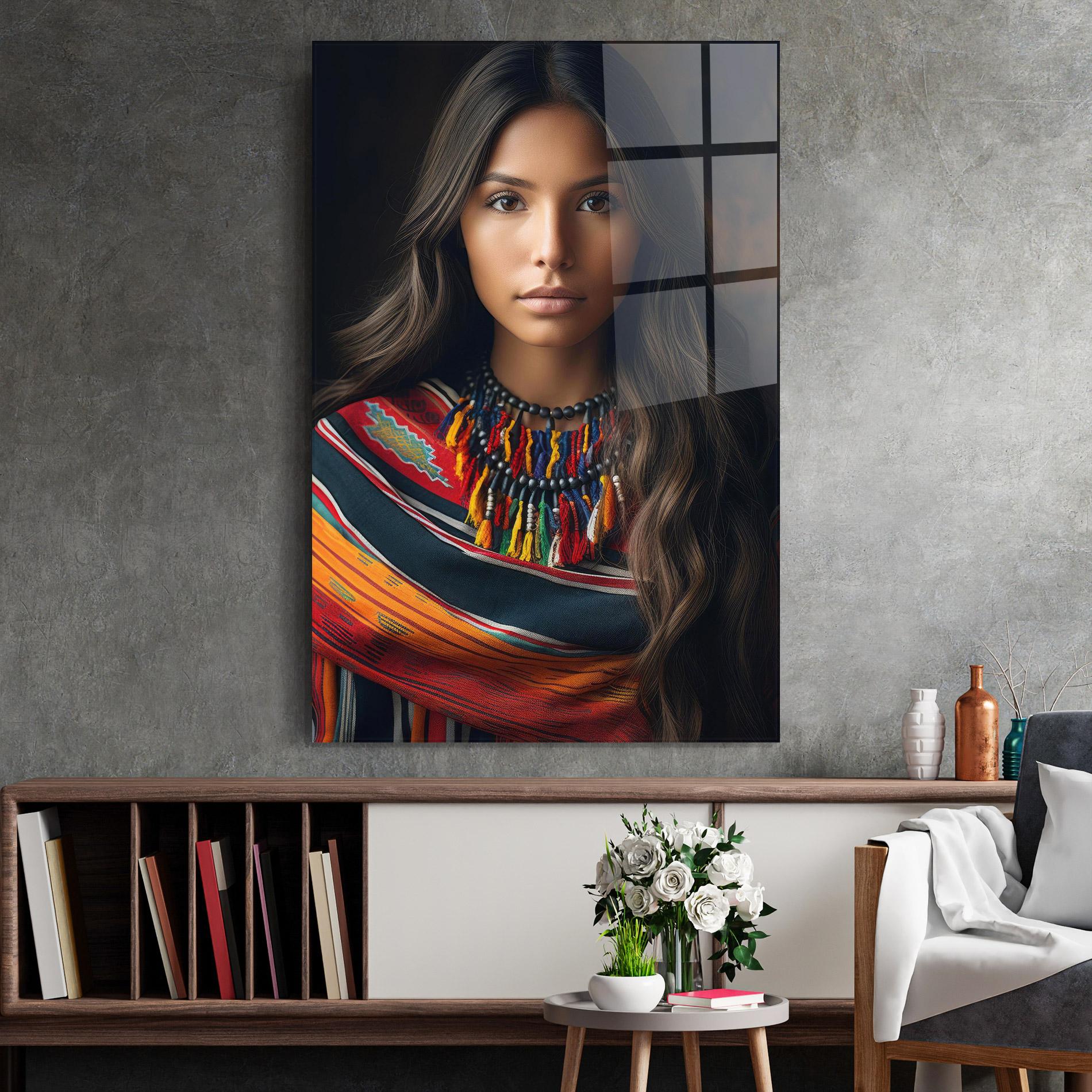 Tablou Sticla Colorful Scarf mockup 2