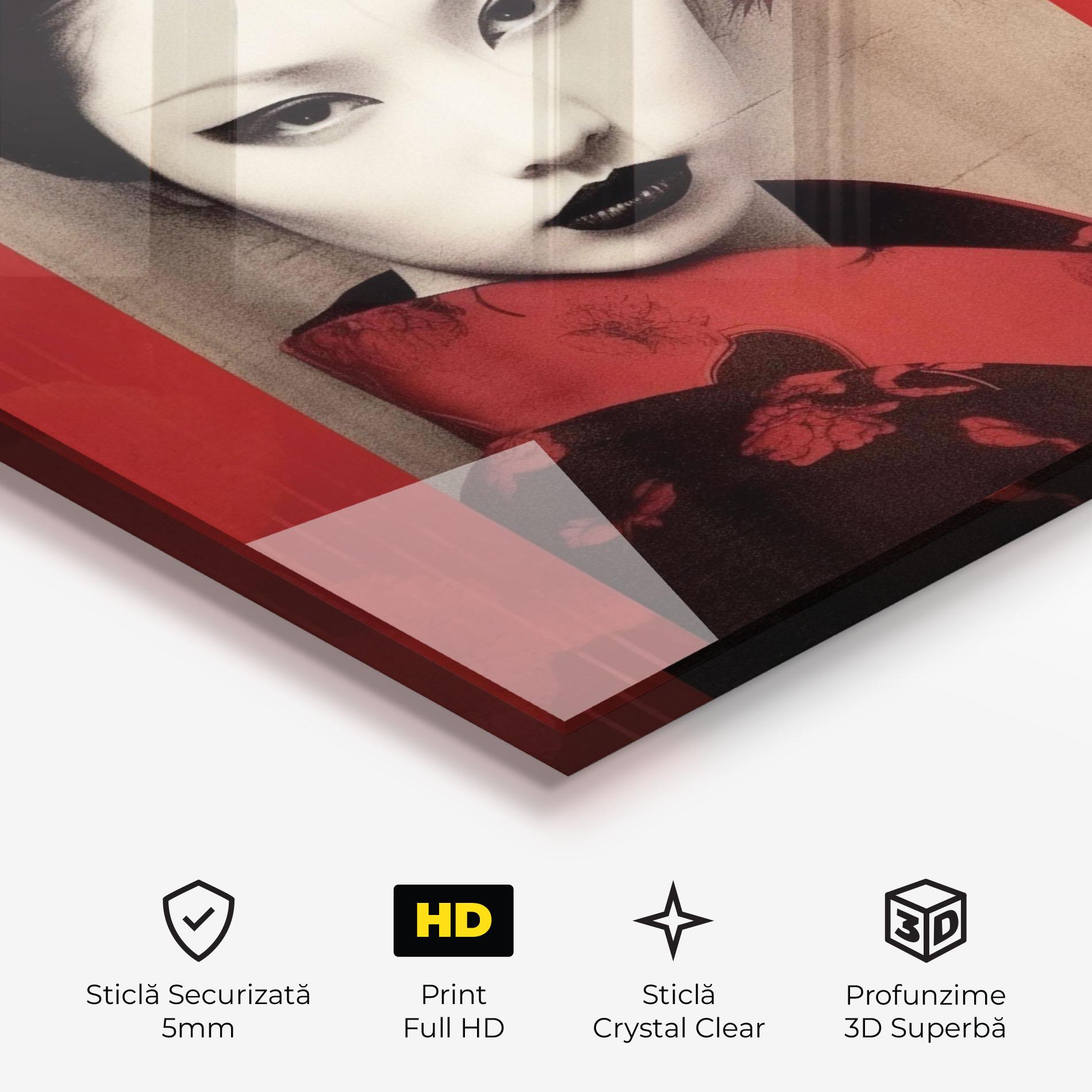 Tablou Sticla Black Asiatic Makeup mockup 3