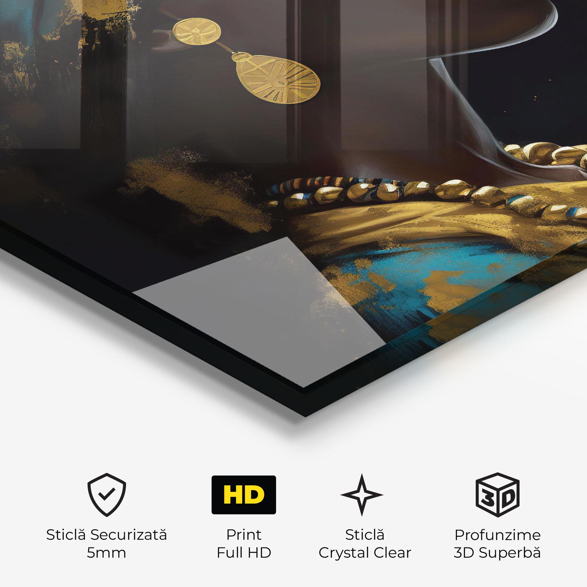 Tablou Sticla Blue Turban mockup 3