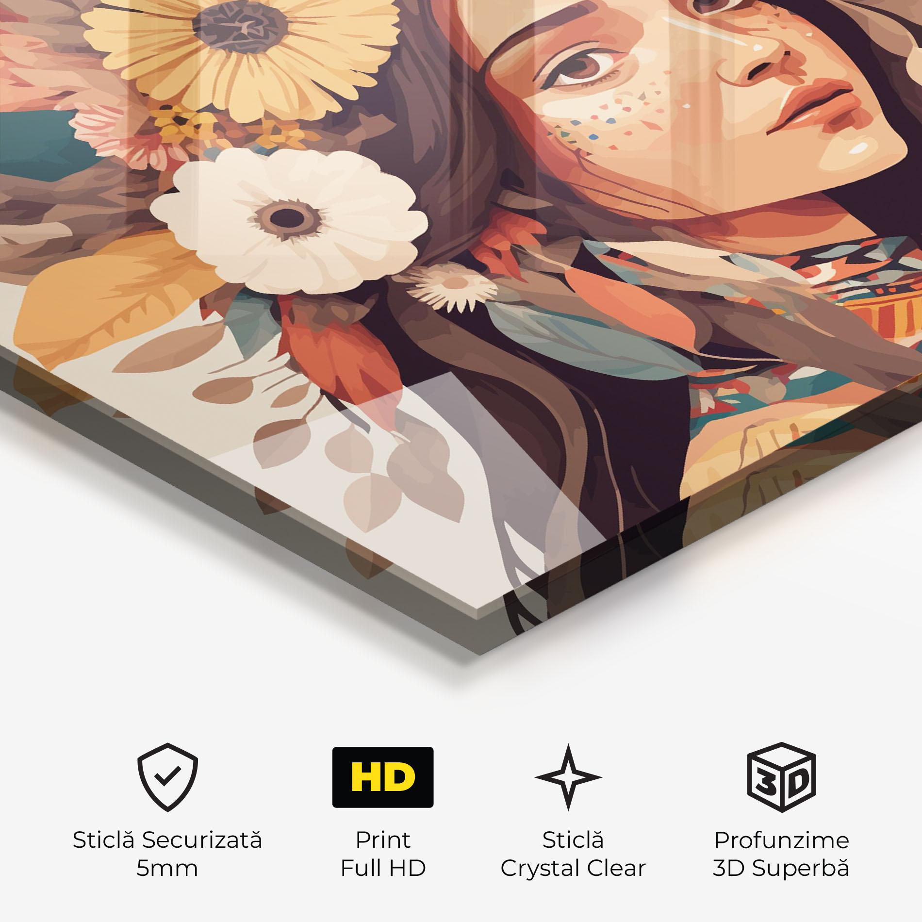 Tablou Sticla Boho Girl mockup 3