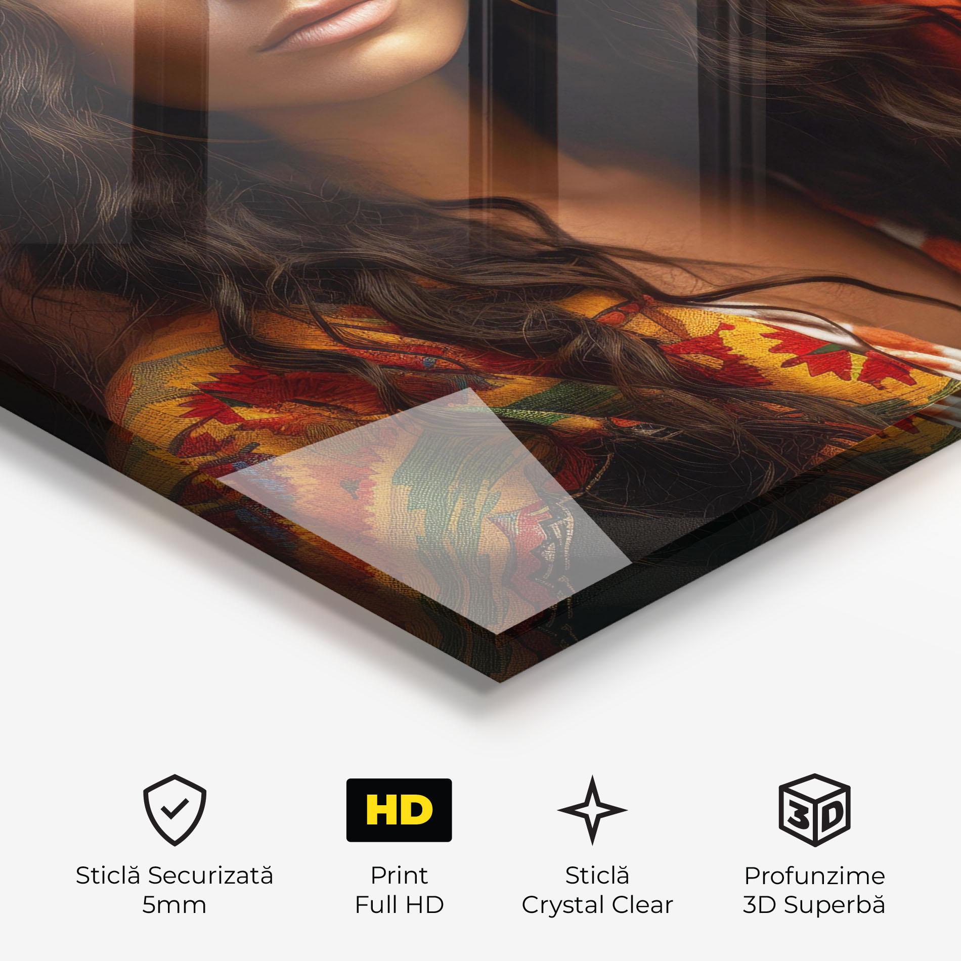 Tablou Sticla Colorful Hat And Scarf mockup 3