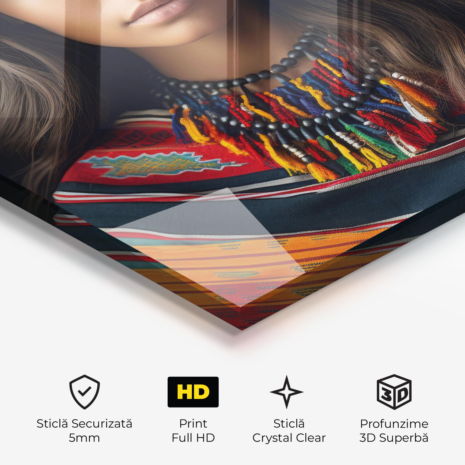 Tablou Sticla Colorful Scarf mockup 3