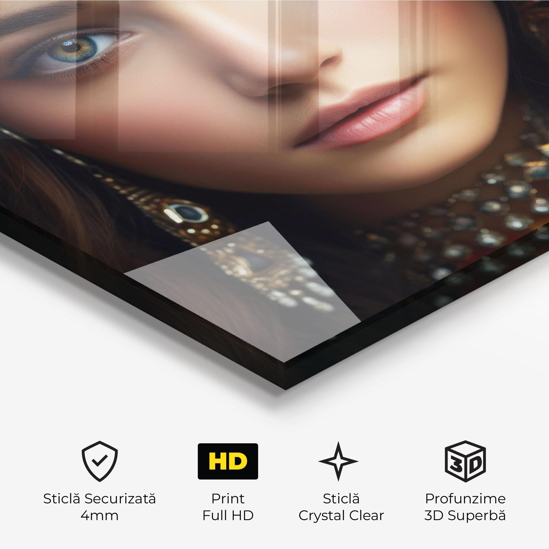 Tablou Sticla Blue Green Culture Eye mockup 3