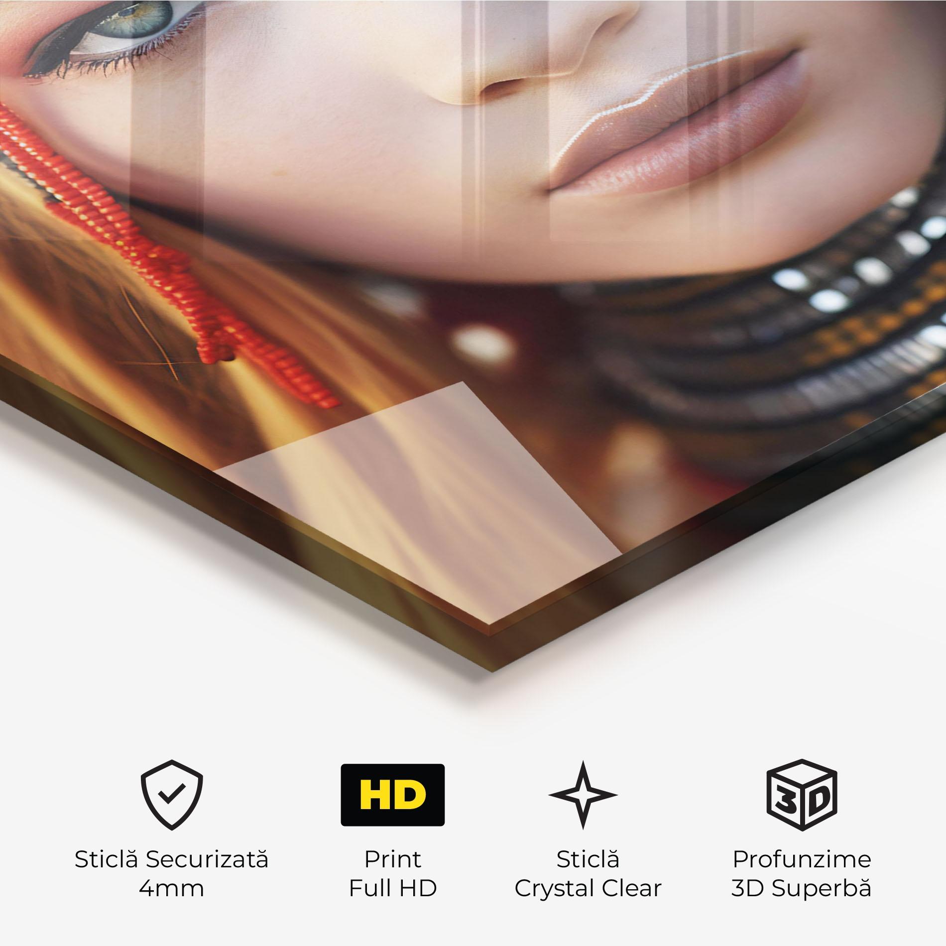 Tablou Sticla Closeup Portrait Pretty Eyes mockup 3