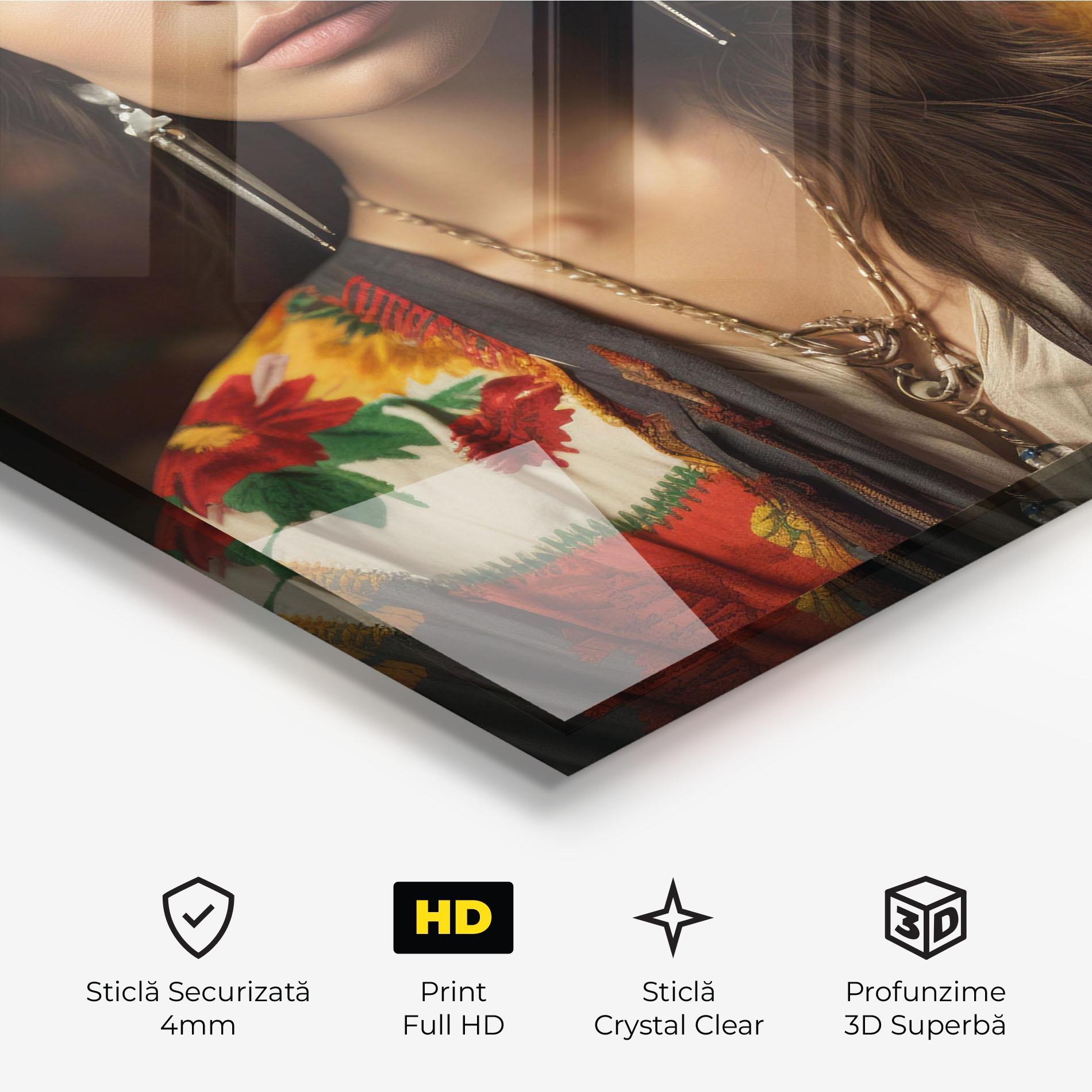 Tablou Sticla Colorful Shawl mockup 3