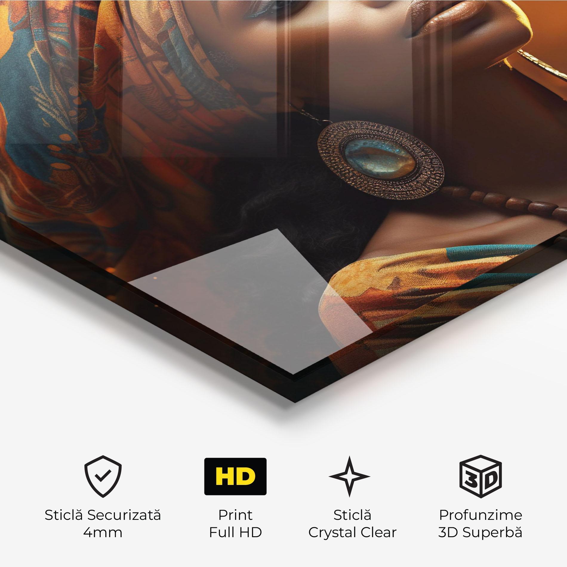 Tablou Sticla Fashion African Portrait mockup 3