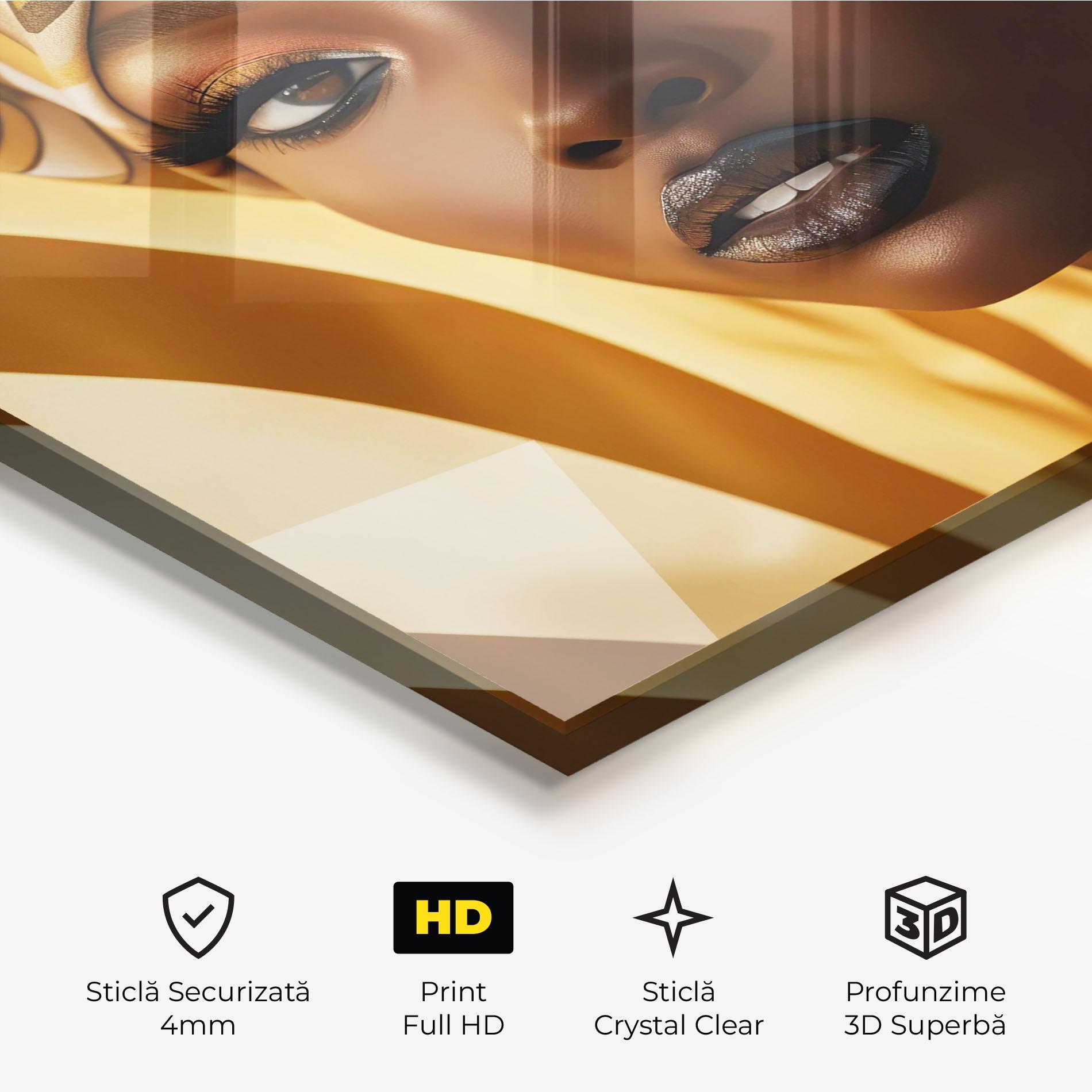 Tablou Sticla Fashion African Woman mockup 3