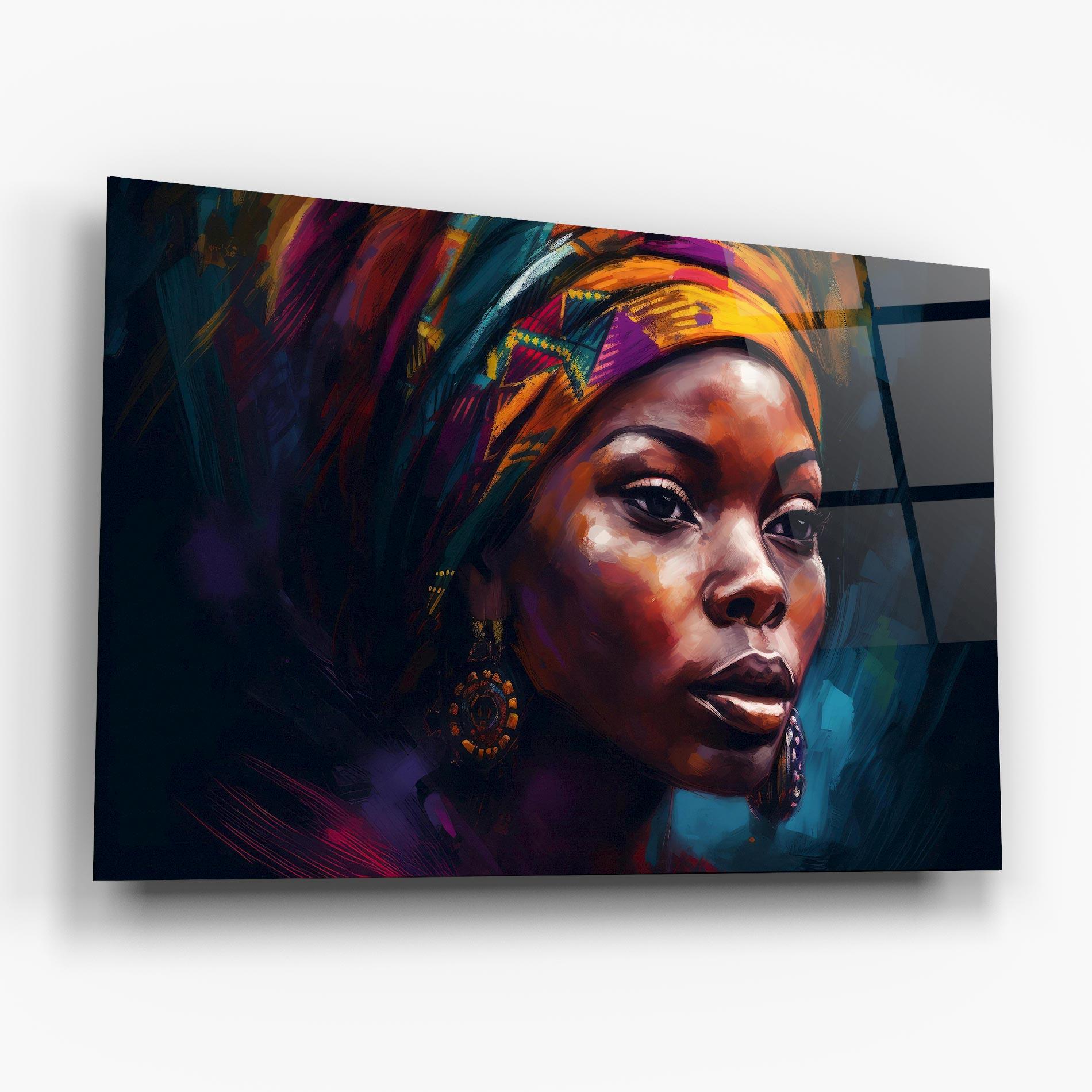 Tablou Sticla Black Traditional Woman mockup 6