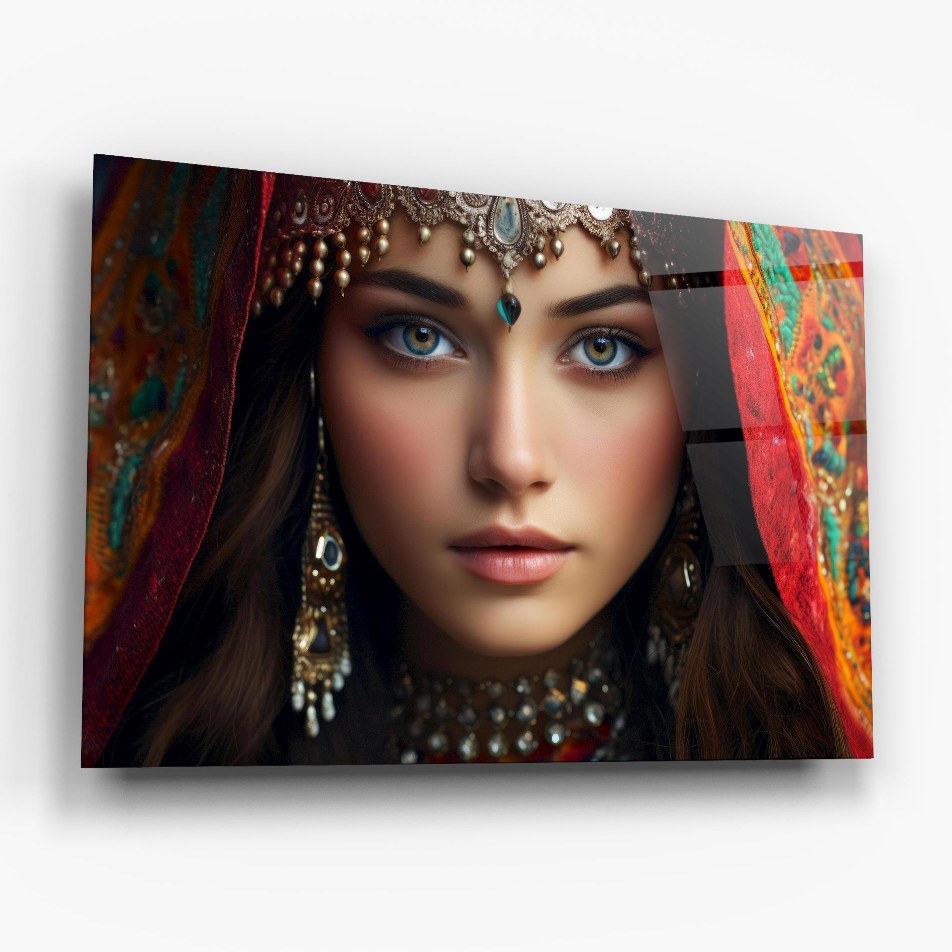 Tablou Sticla Blue Green Culture Eye mockup 6