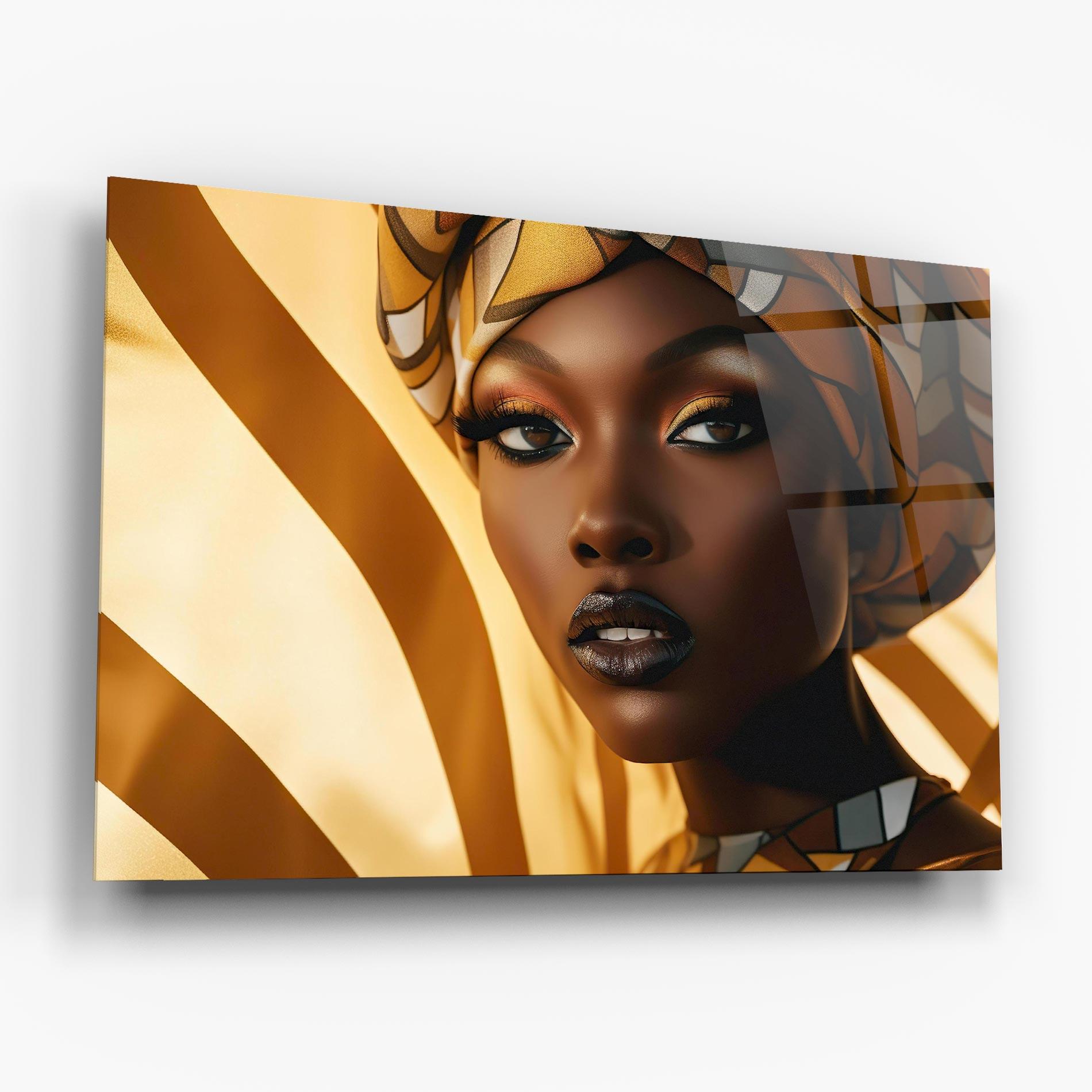 Tablou Sticla Fashion African Woman mockup 6