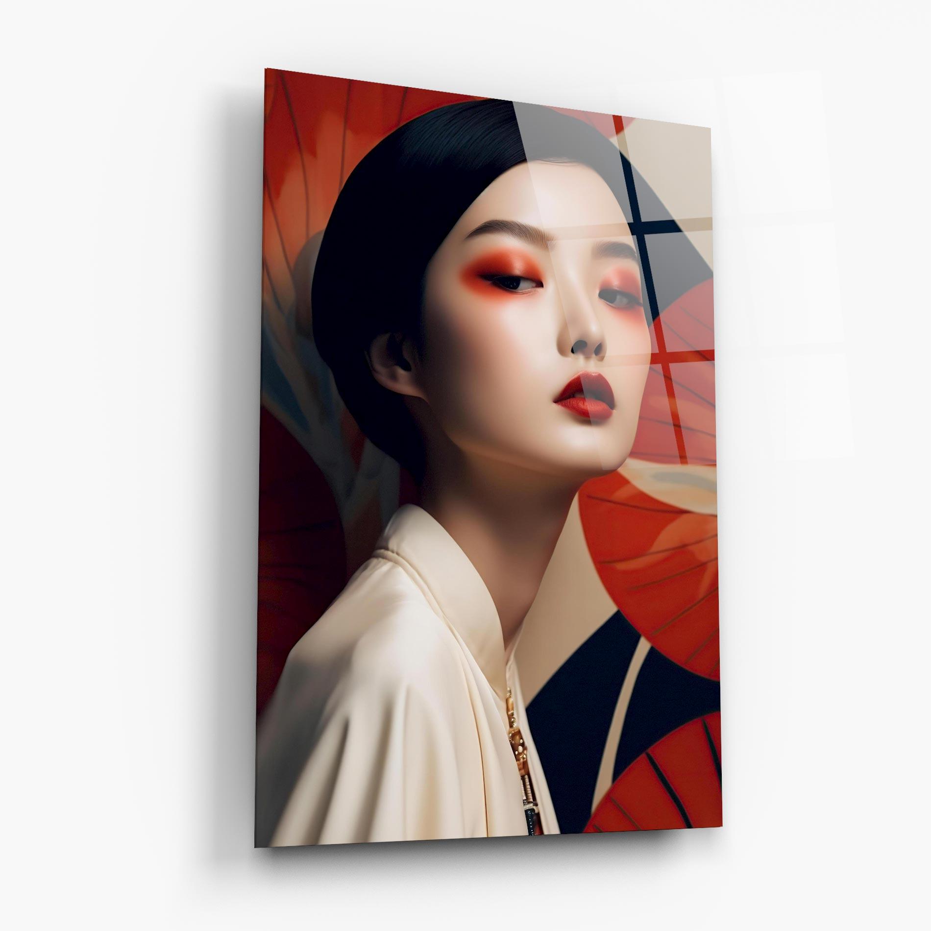 Tablou Sticla Asiatic Red Lips mockup 6