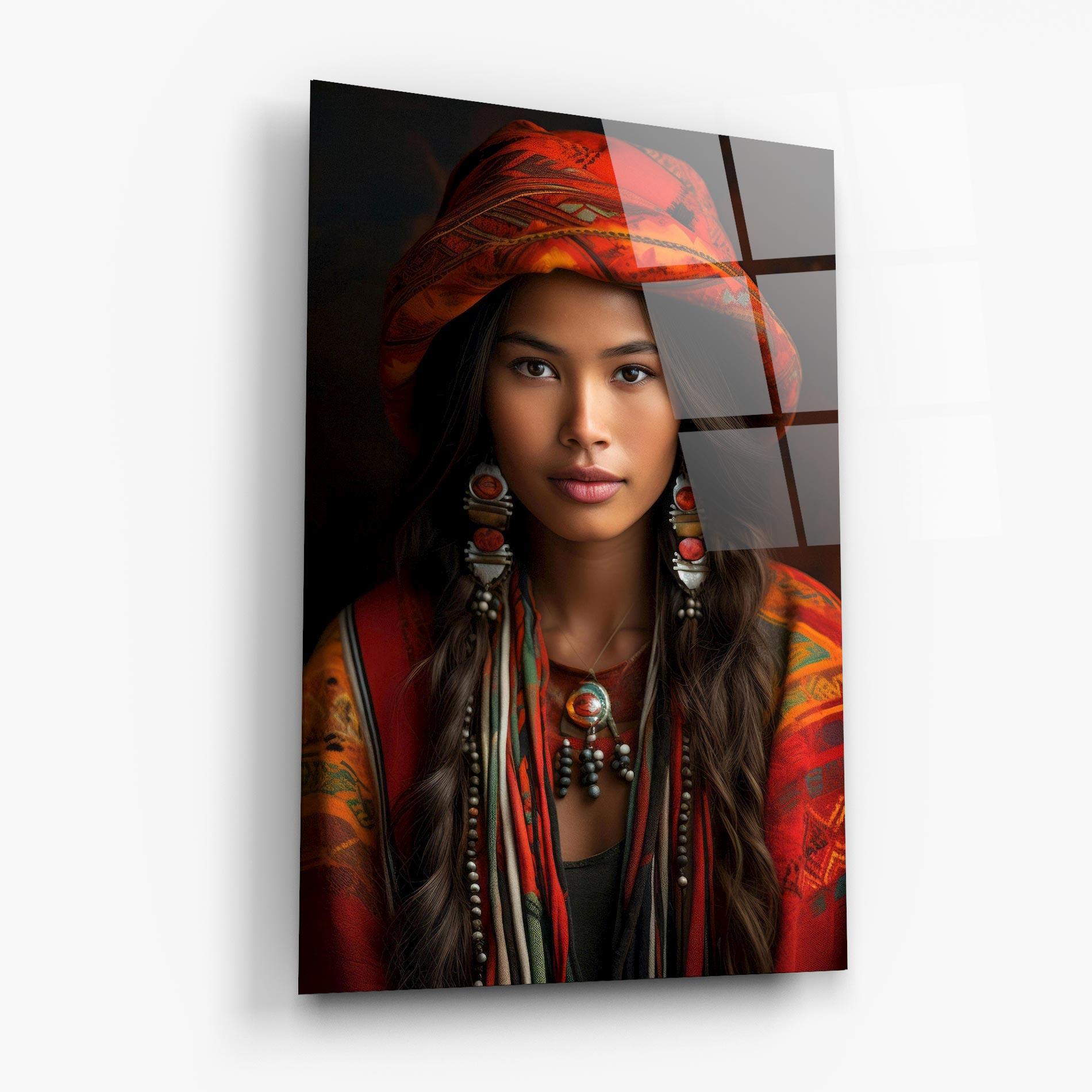 Tablou Sticla Colorful Hat And Earrings mockup 6