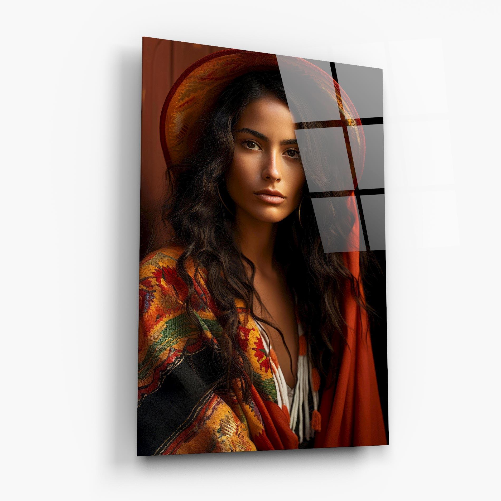 Tablou Sticla Colorful Hat And Scarf mockup 6
