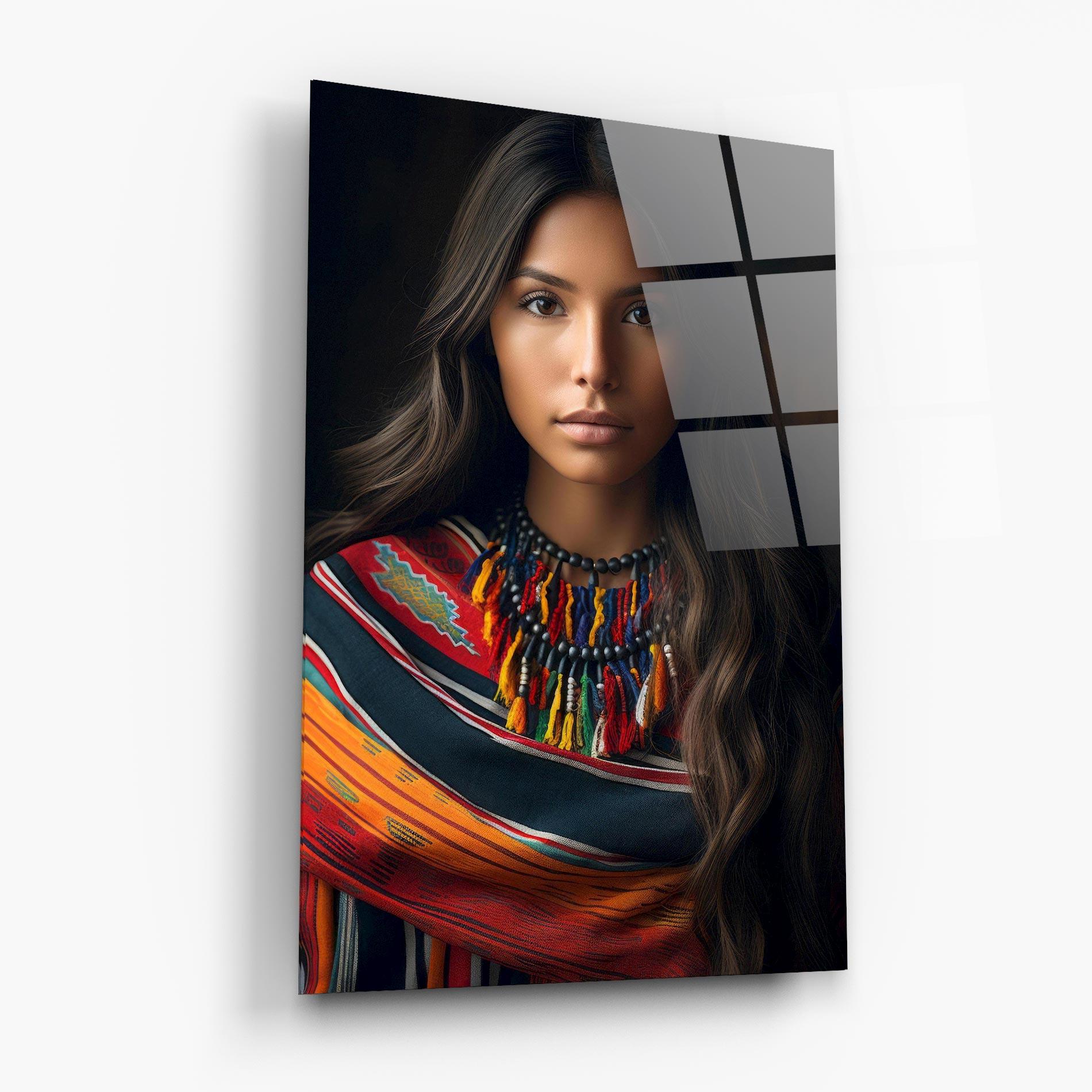 Tablou Sticla Colorful Scarf mockup 6