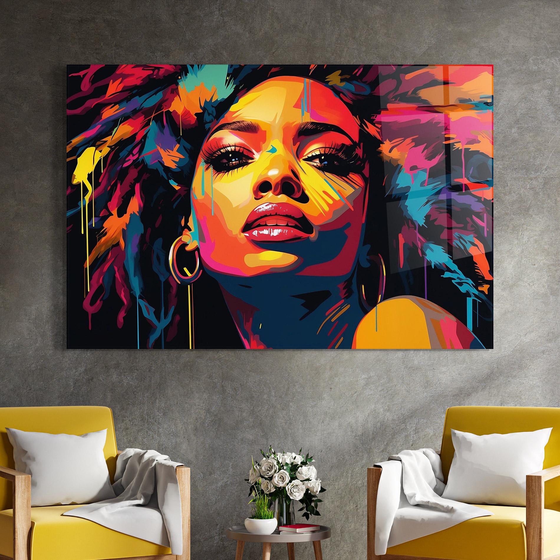 Tablou Sticla Beautiful African Art mockup 4