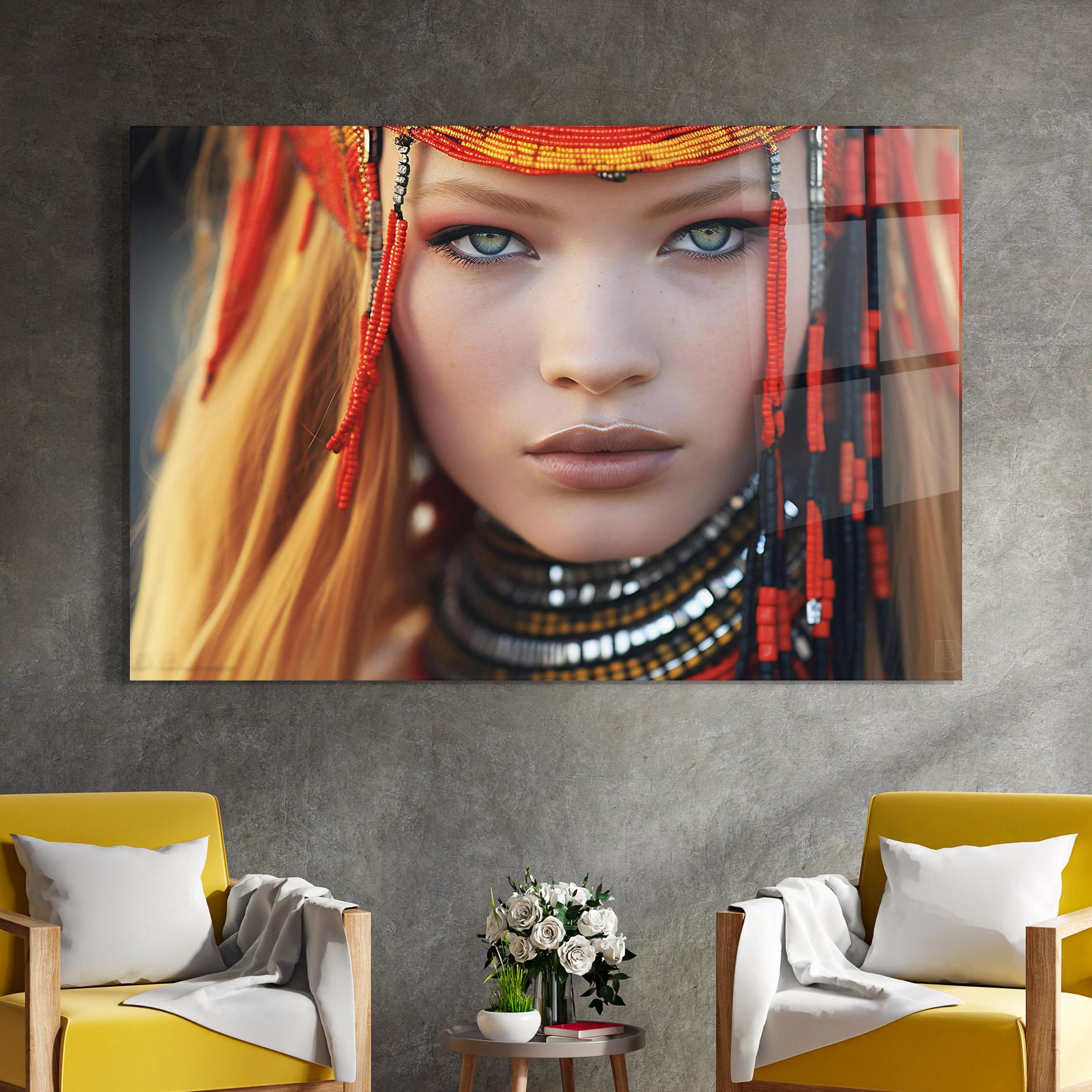 Tablou Sticla Closeup Portrait Pretty Eyes mockup 4