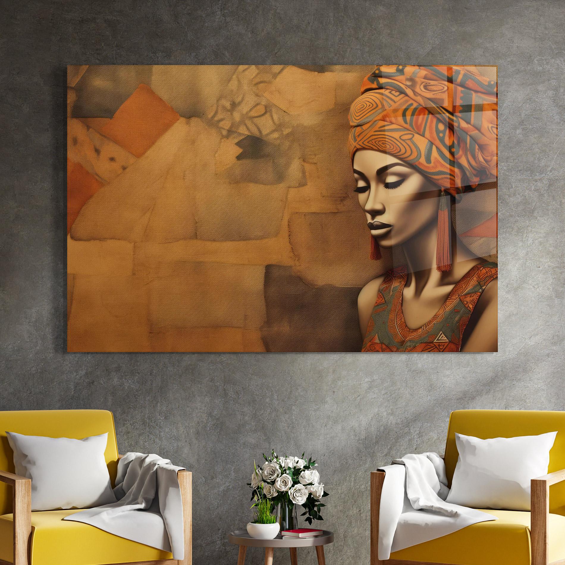 Tablou Sticla Contemporary African Art mockup 4