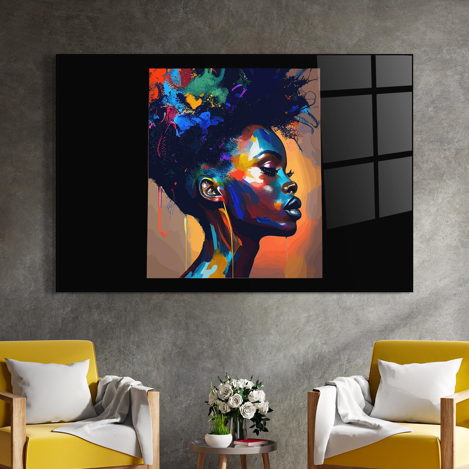 Tablou Sticla Woman Art Splash mockup 4