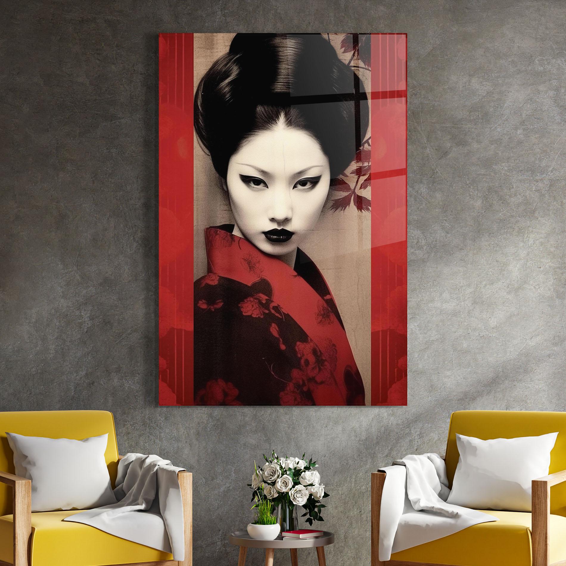 Tablou Sticla Black Asiatic Makeup mockup 4