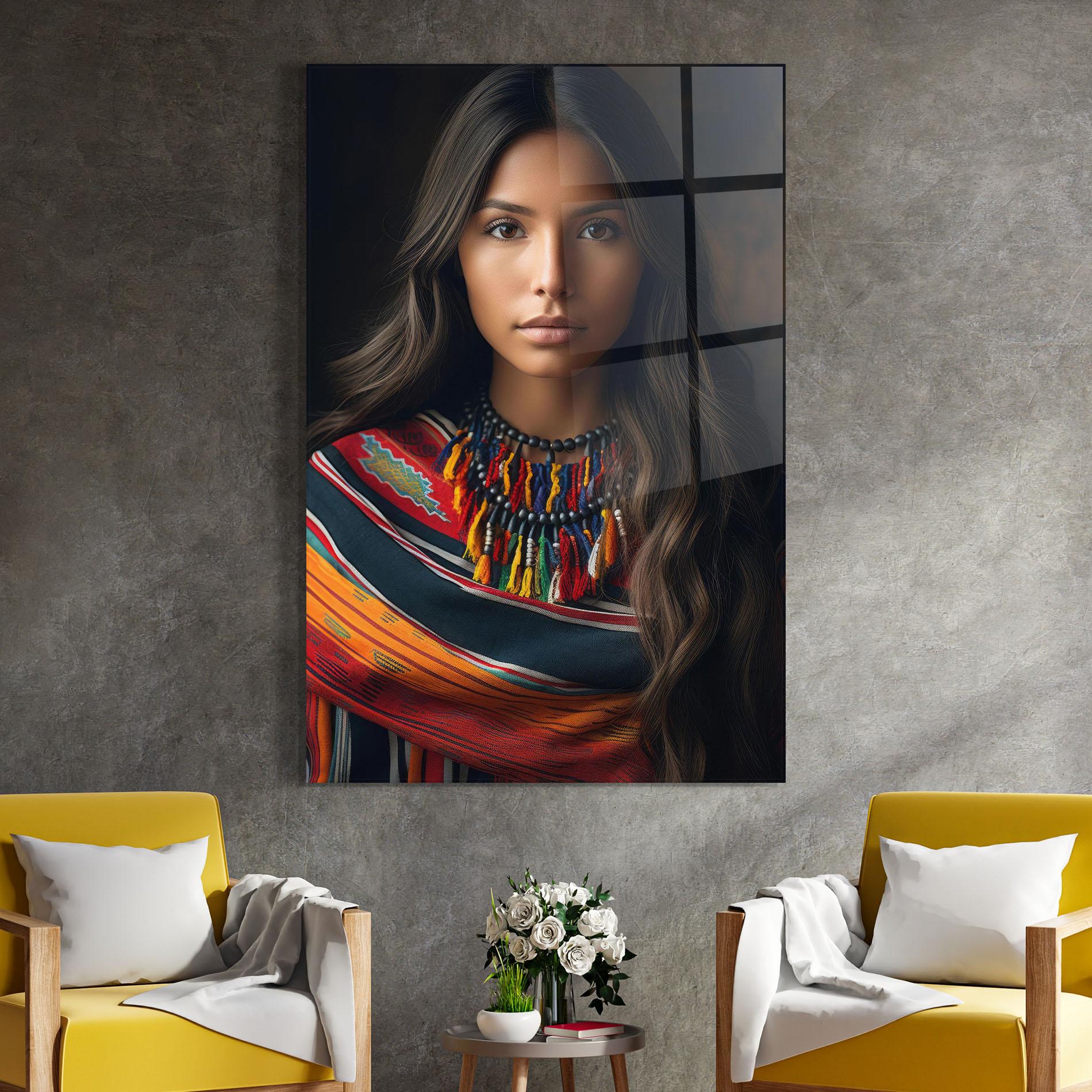 Tablou Sticla Colorful Scarf mockup 4