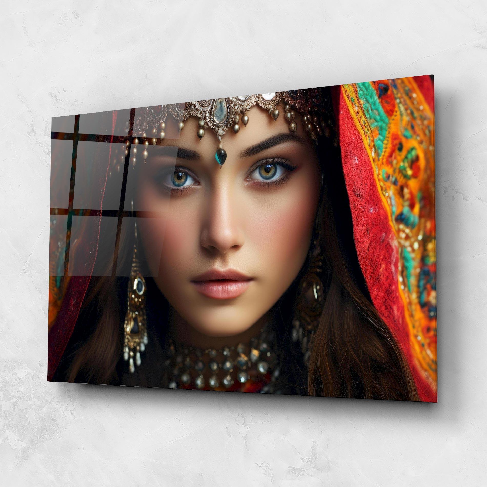 Tablou Sticla Blue Green Culture Eye mockup 1