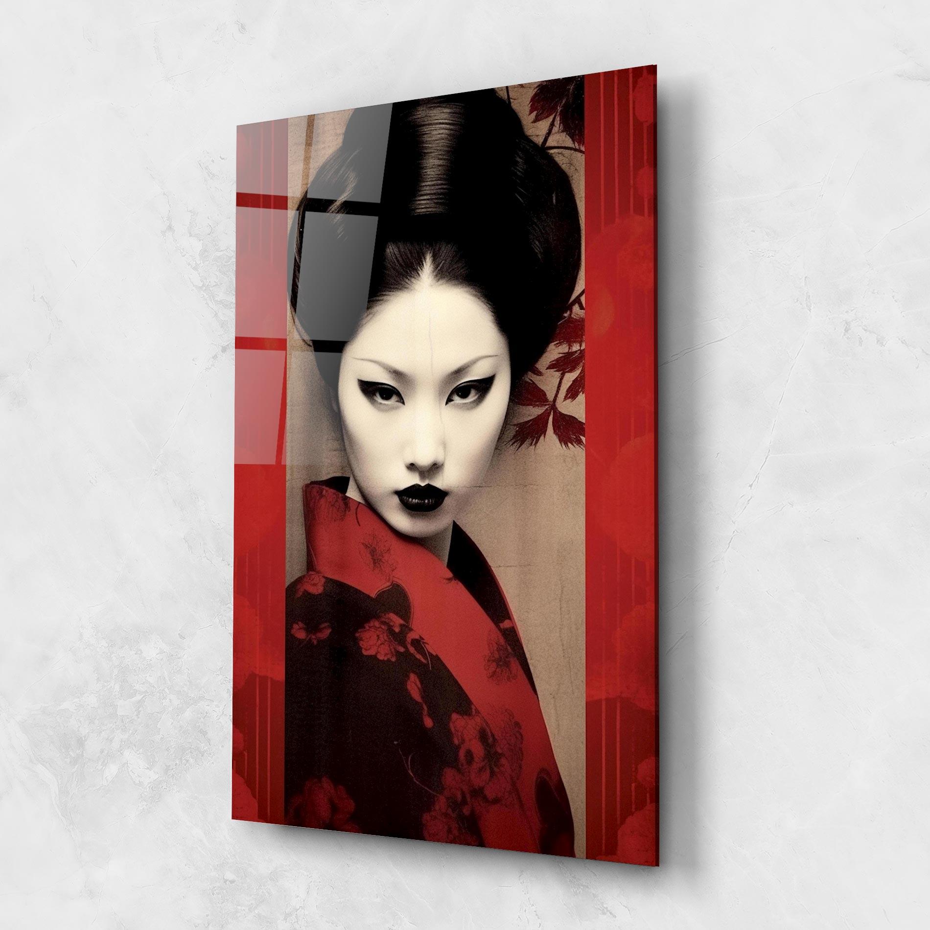 Tablou Sticla Black Asiatic Makeup mockup 1