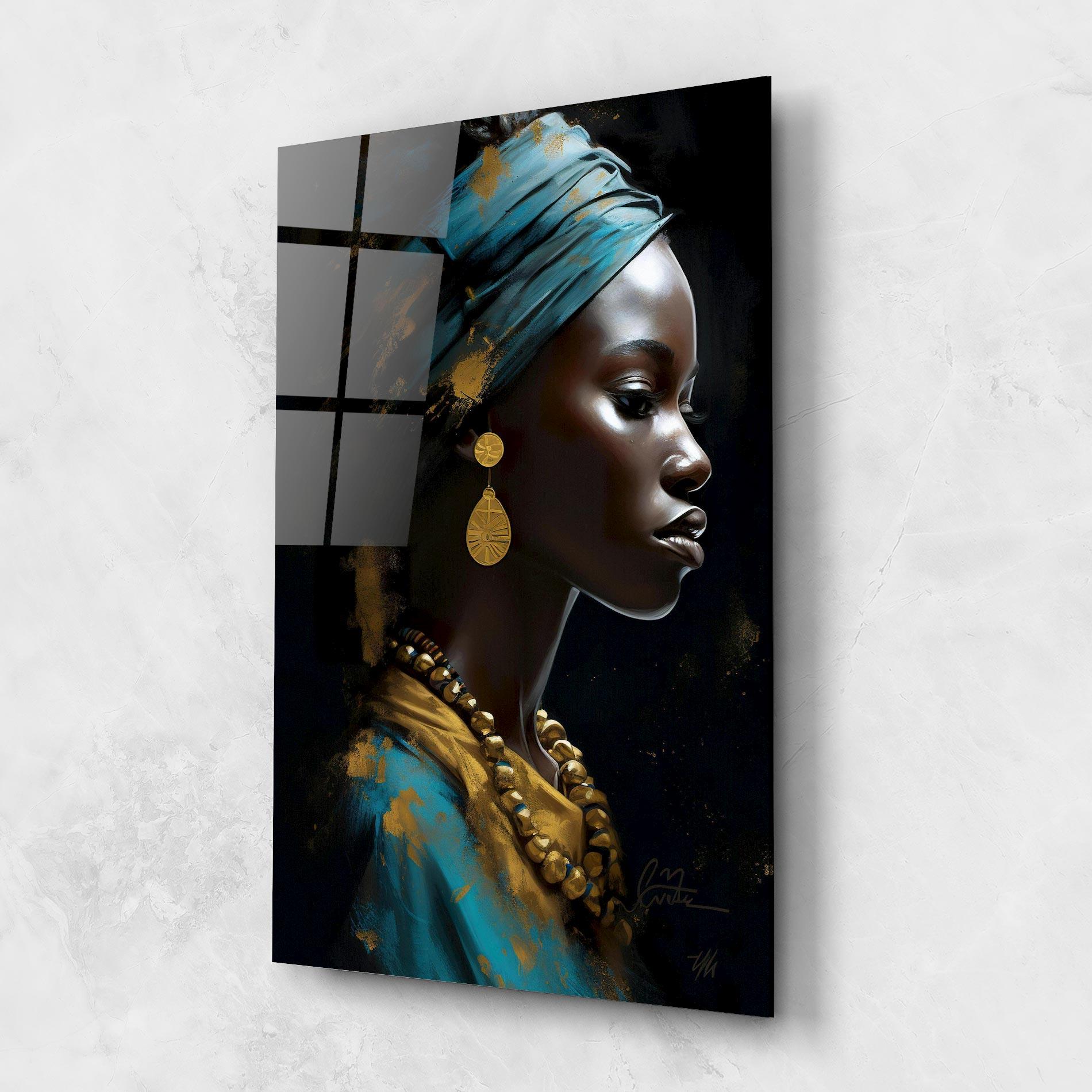 Tablou Sticla Blue Turban mockup 1