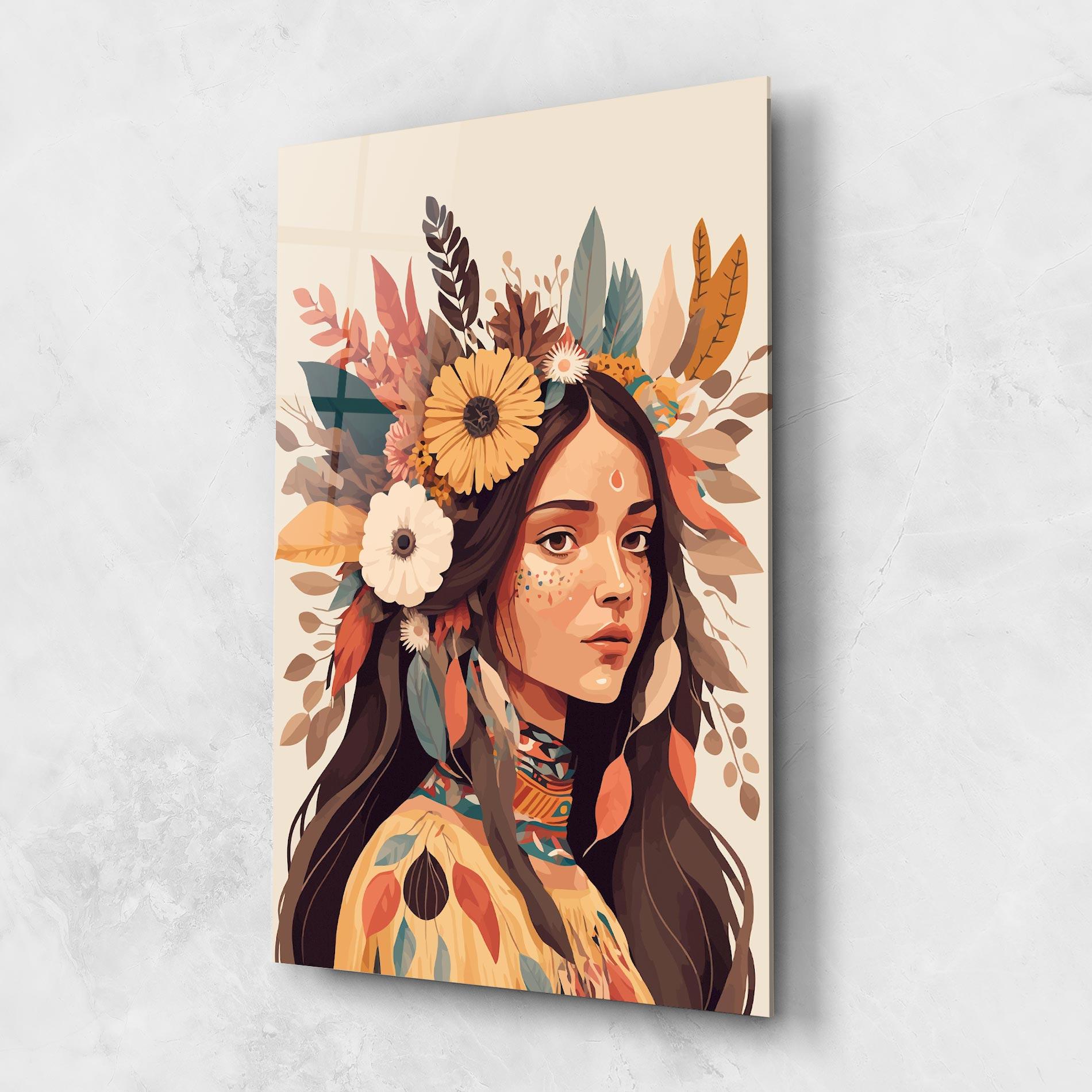 Tablou Sticla Boho Girl mockup 1
