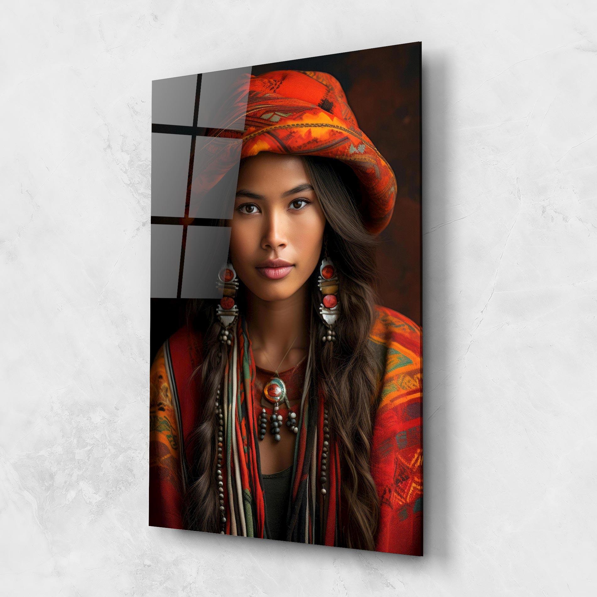 Tablou Sticla Colorful Hat And Earrings mockup 1