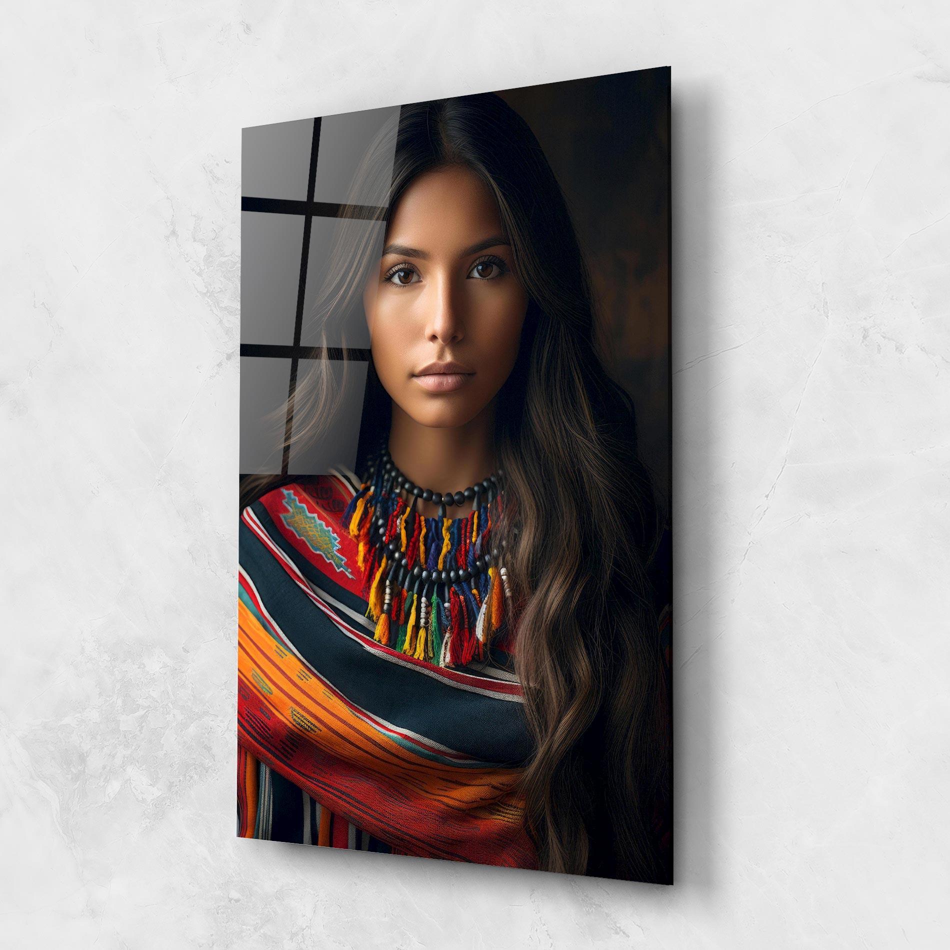 Tablou Sticla Colorful Scarf mockup 1
