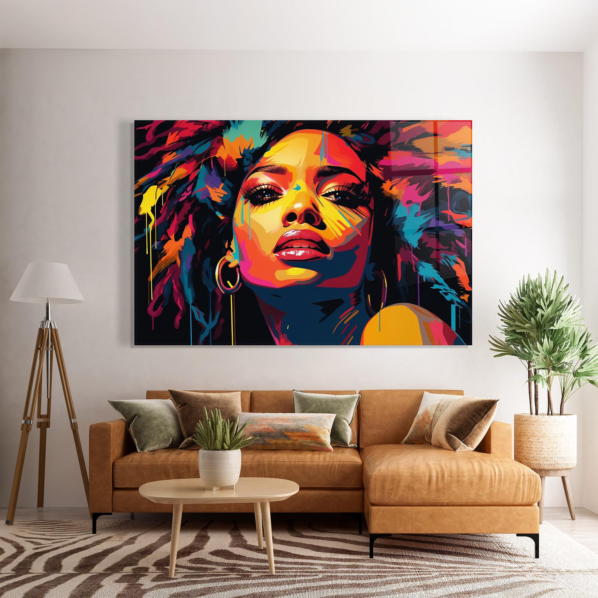 Tablou Sticla Beautiful African Art mockup 7