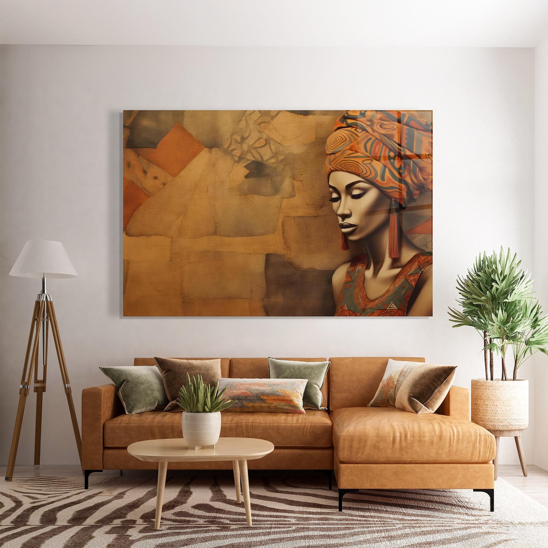 Tablou Sticla Contemporary African Art mockup 7