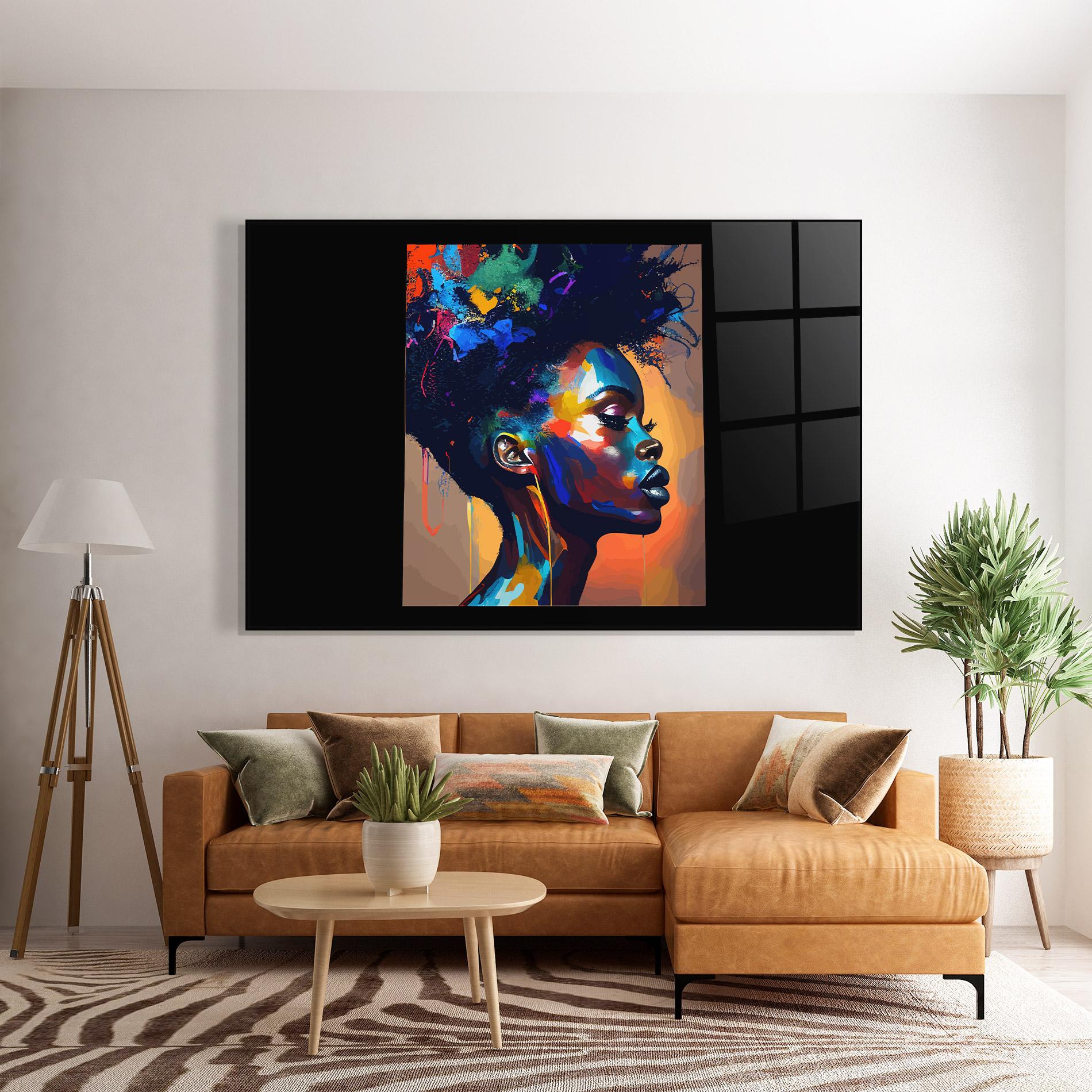 Tablou Sticla Woman Art Splash mockup 7