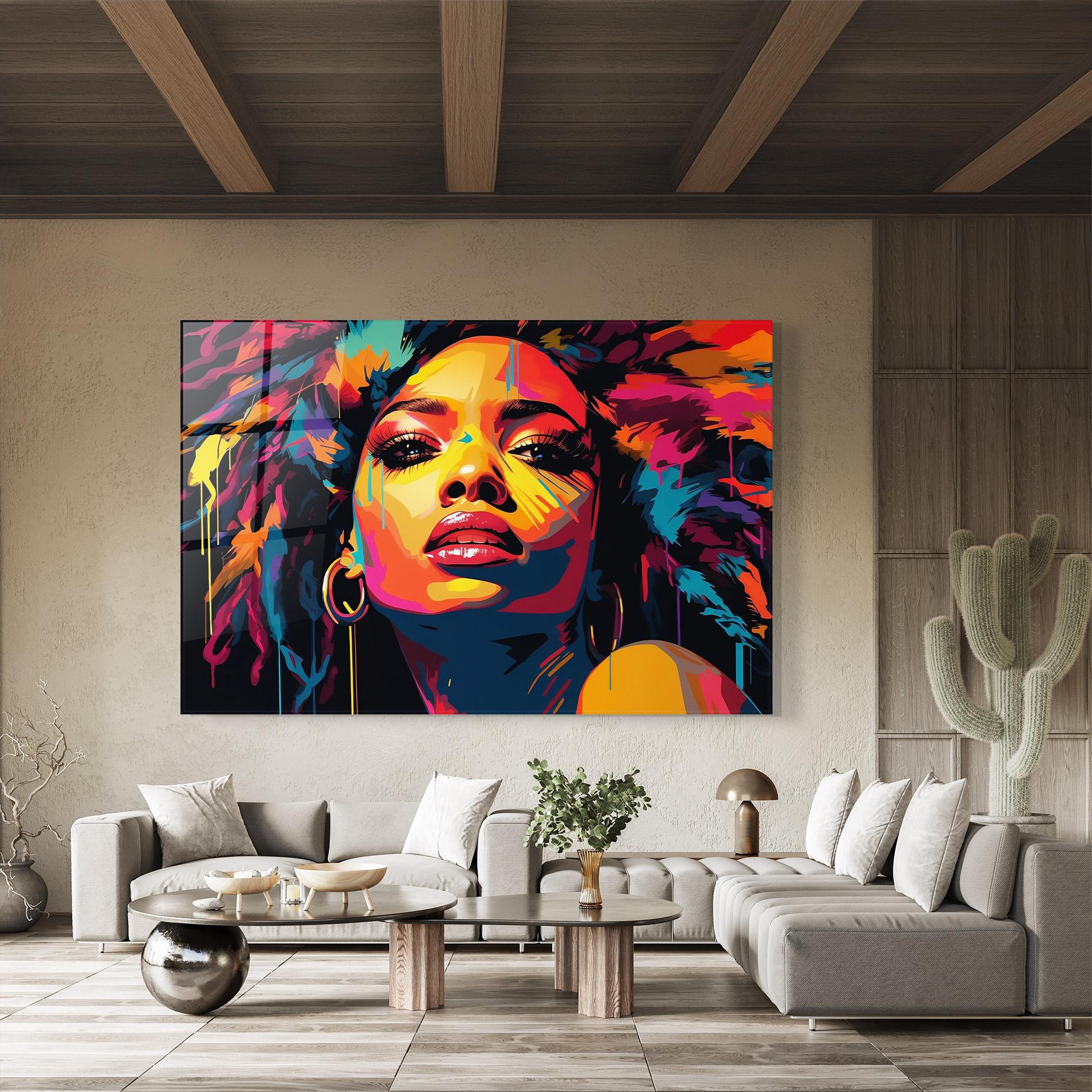 Tablou Sticla Beautiful African Art mockup 8