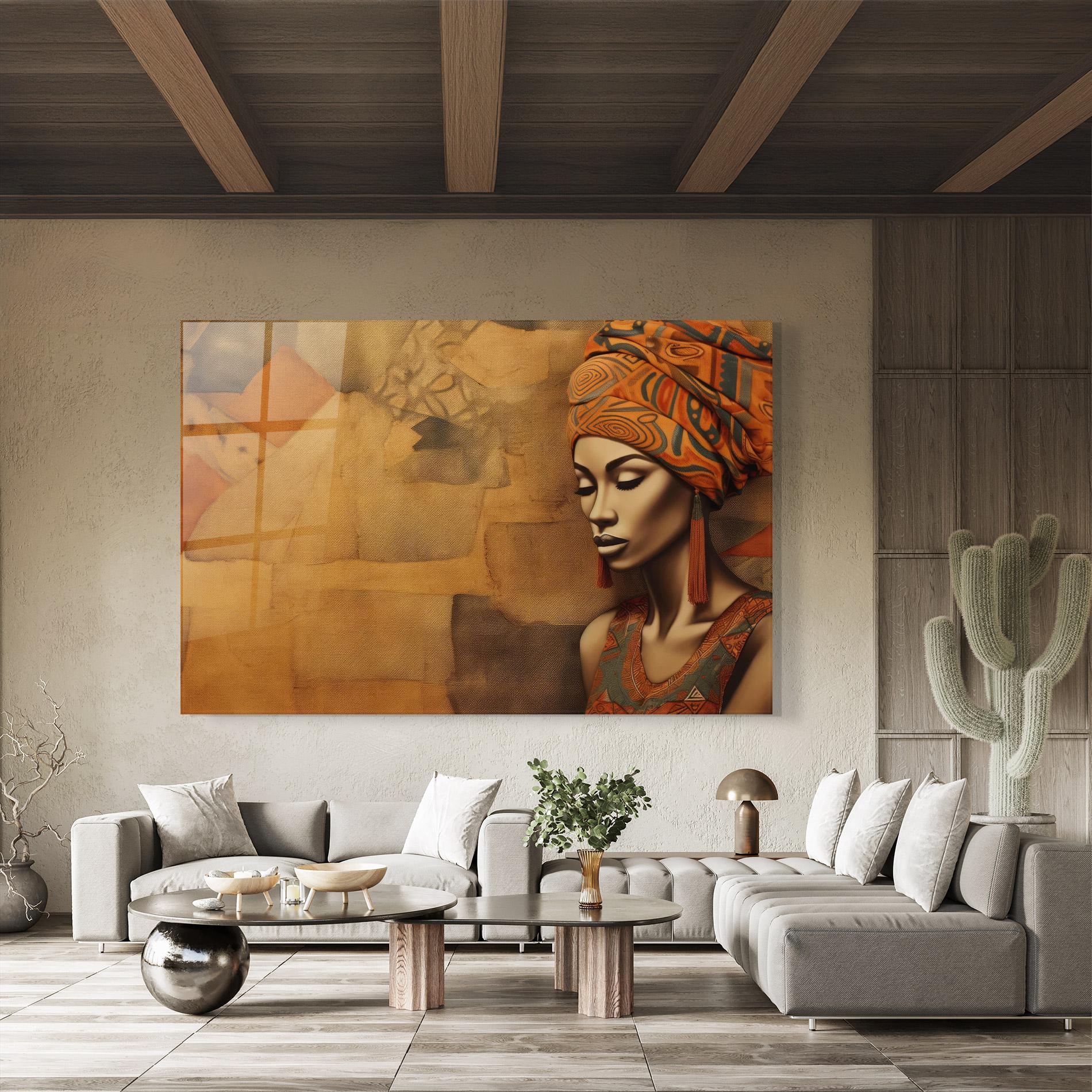 Tablou Sticla Contemporary African Art mockup 8