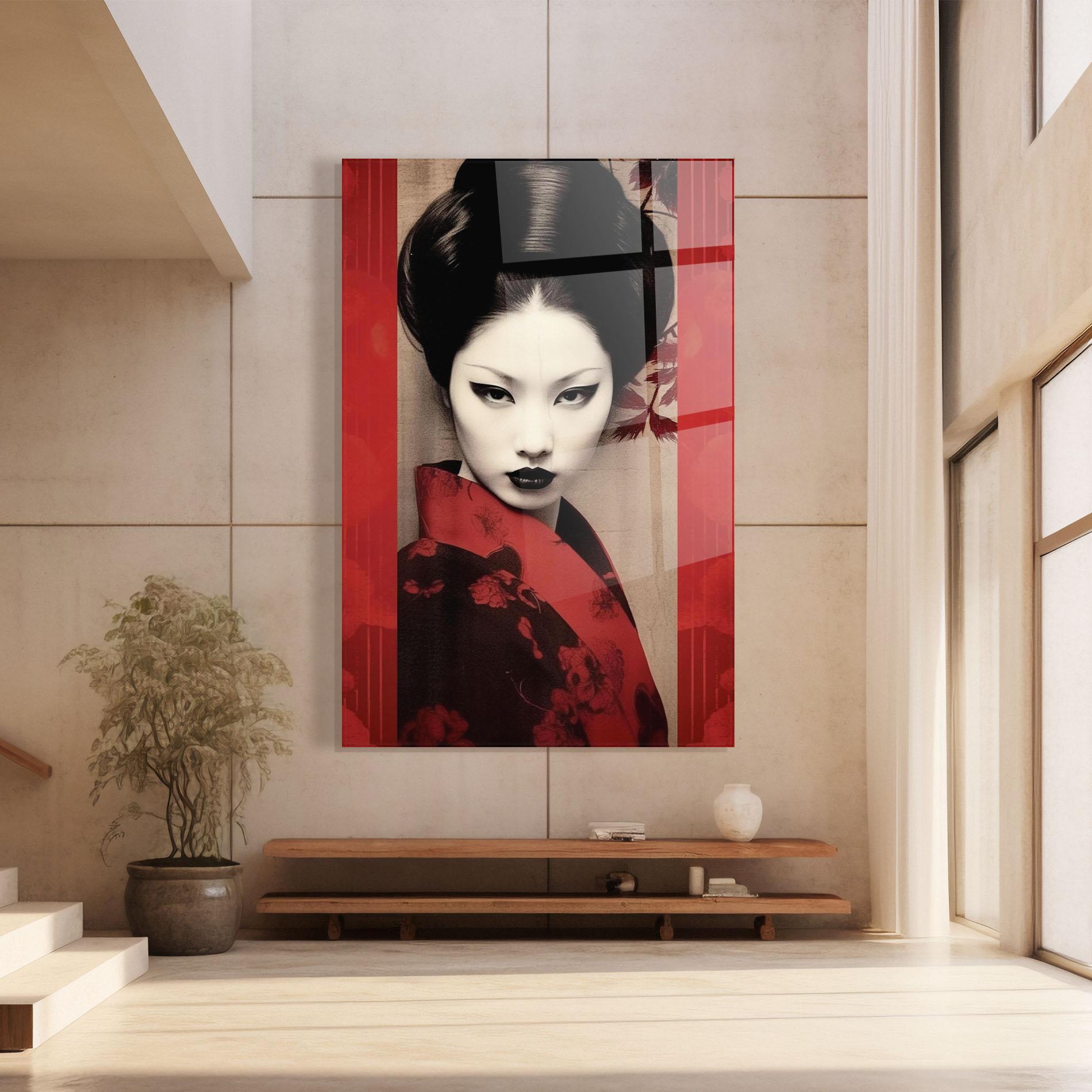 Tablou Sticla Black Asiatic Makeup mockup 8