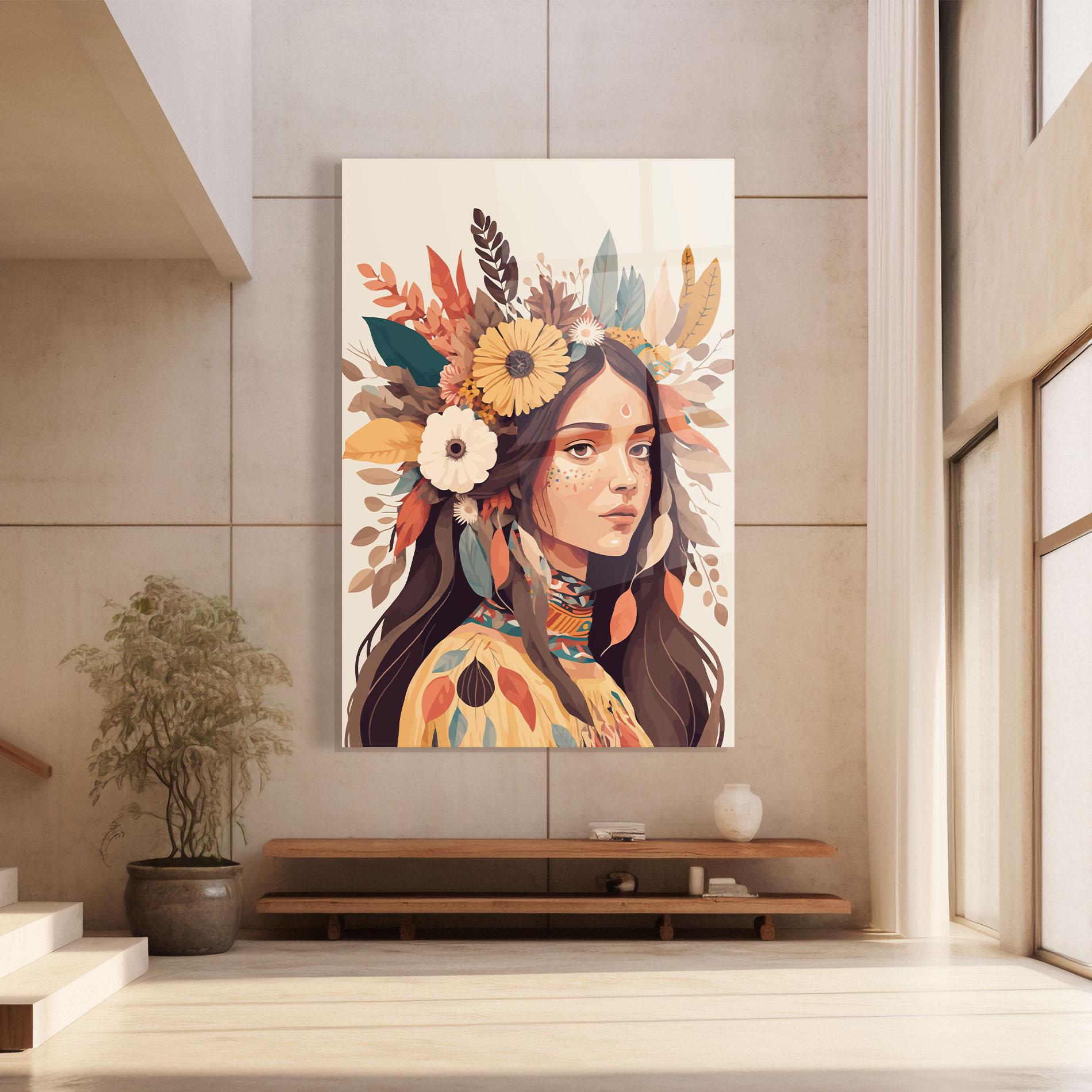 Tablou Sticla Boho Girl mockup 8