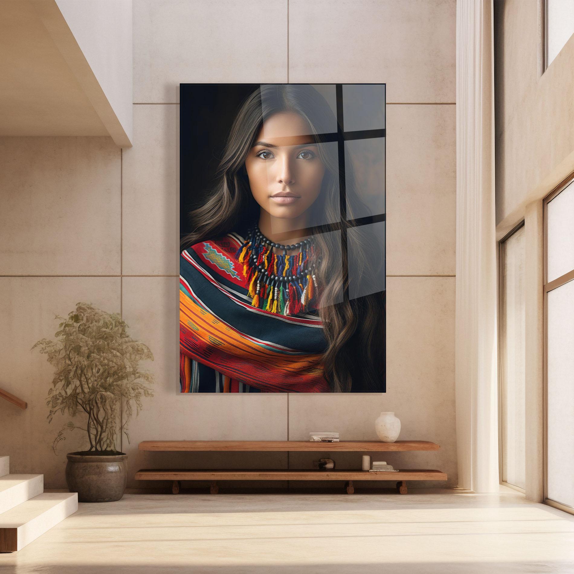 Tablou Sticla Colorful Scarf mockup 8