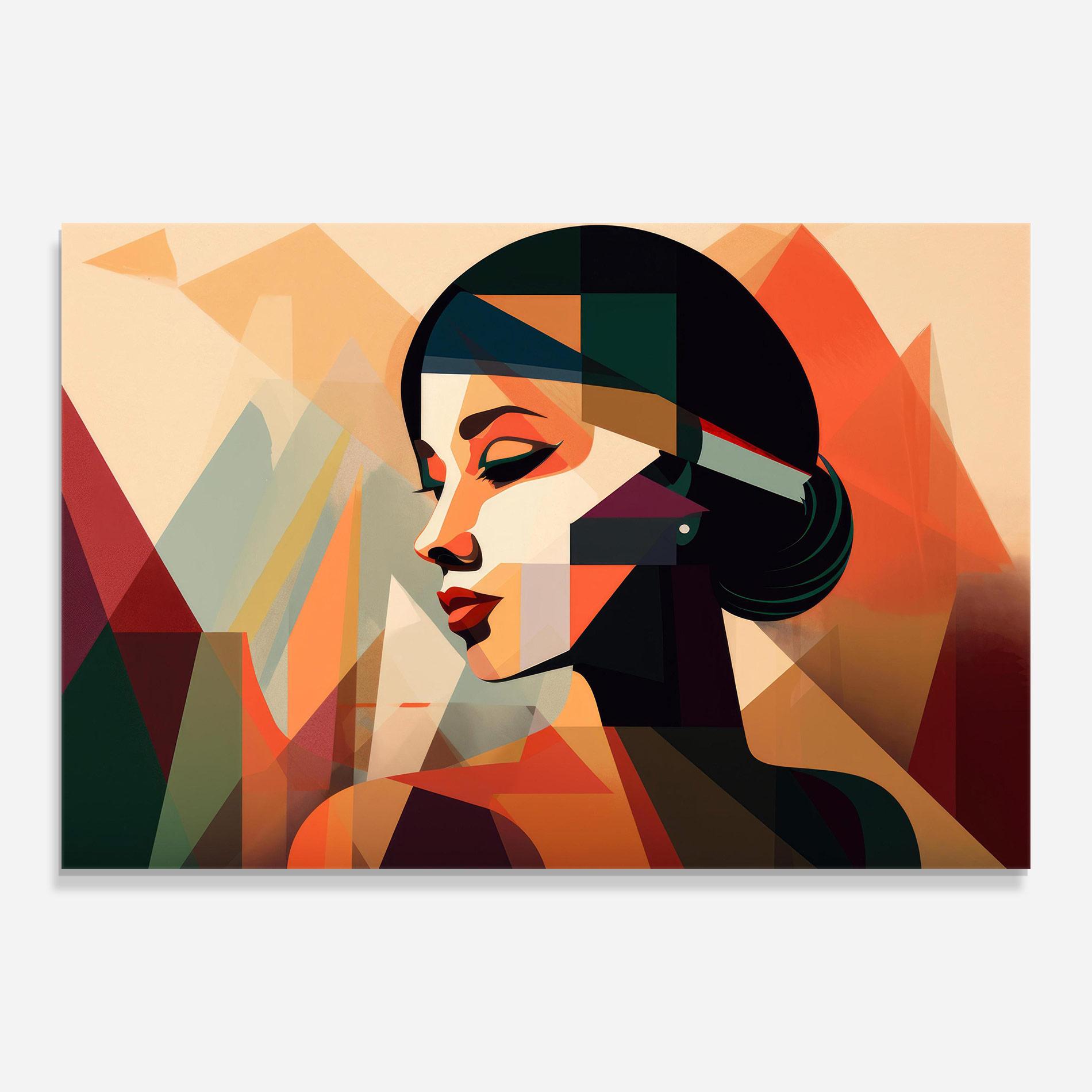 Tablou Sticla Bold Shapes Lines mockup 0