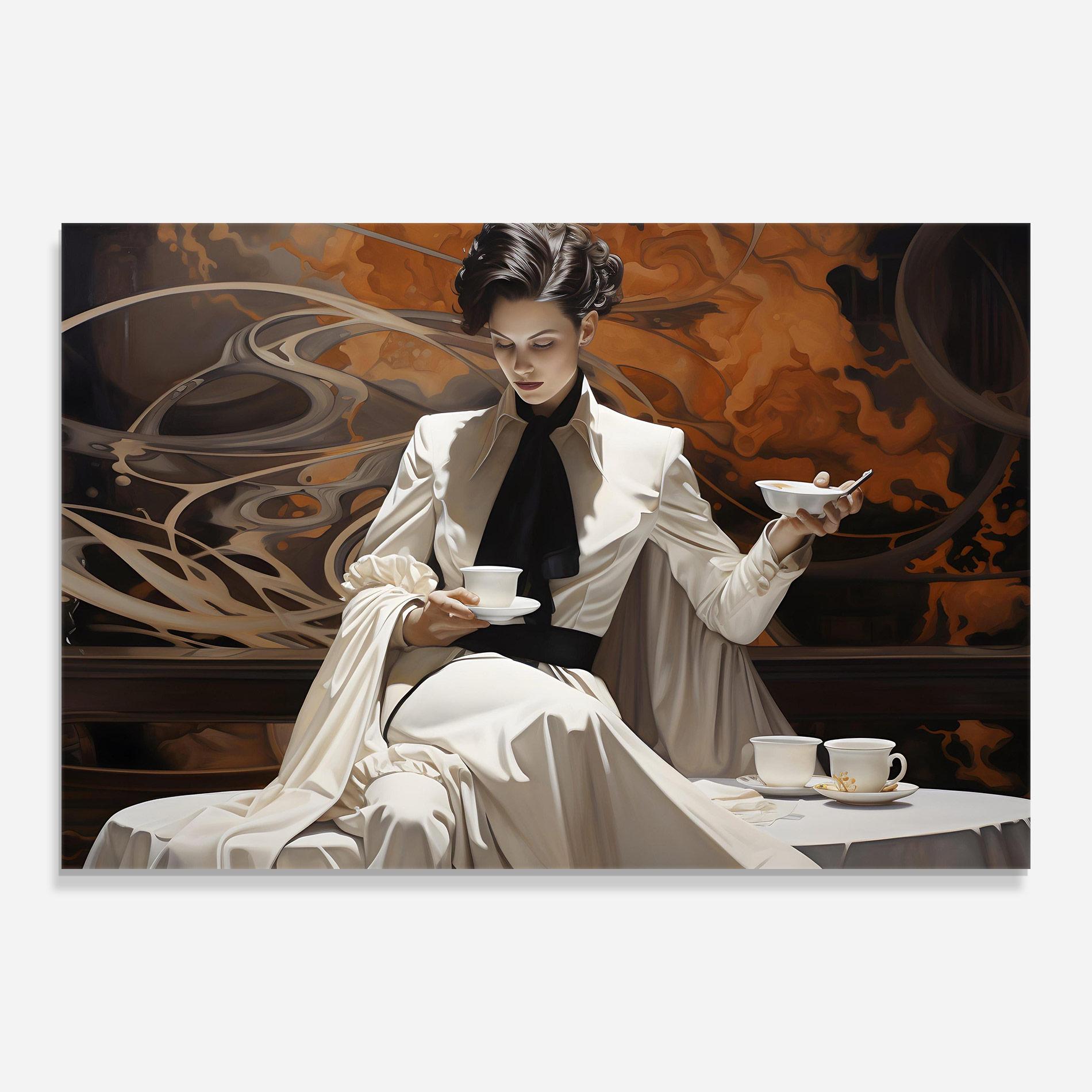 Tablou Sticla Coffee Woman mockup 0