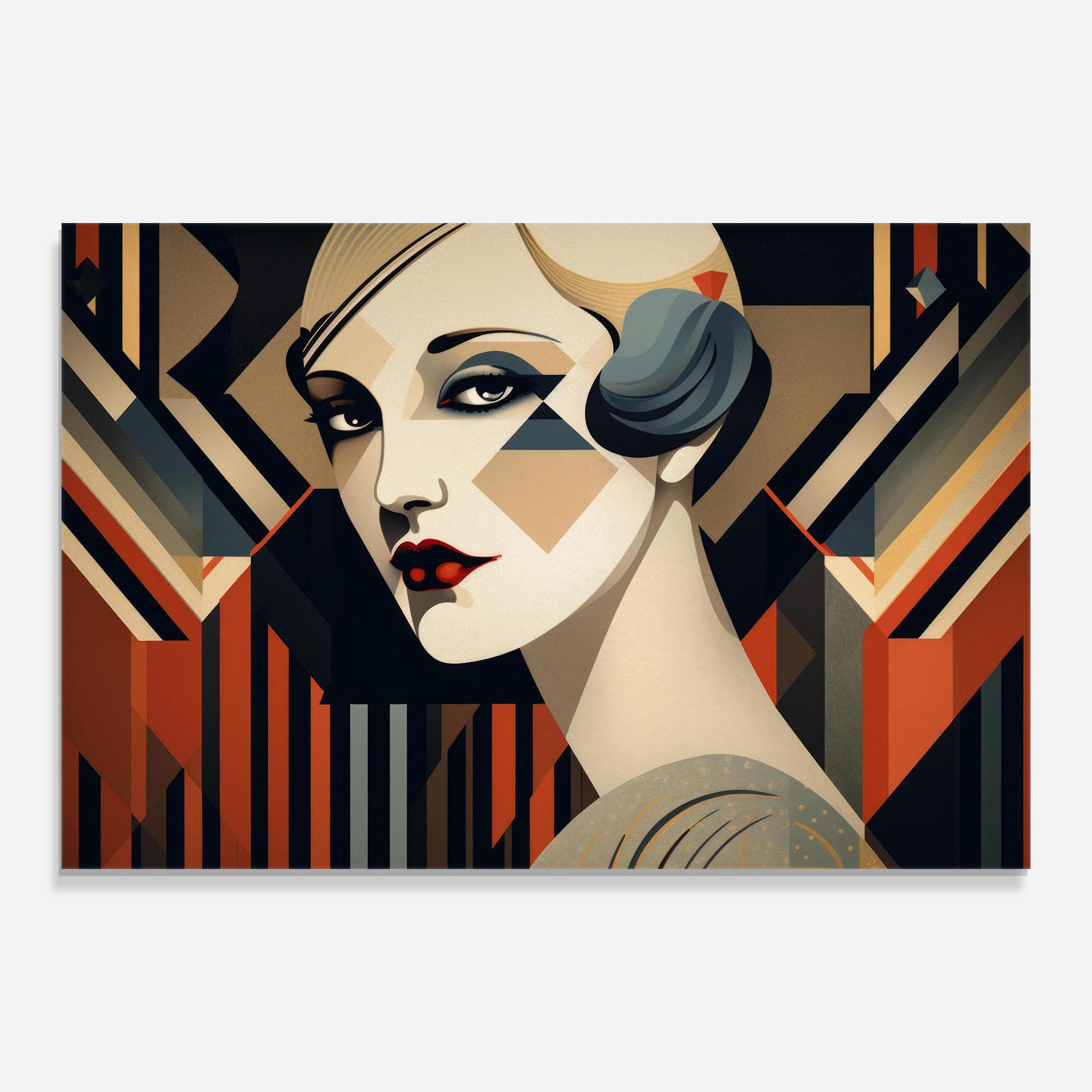 Tablou Sticla Elegant Portrait Woman mockup 0