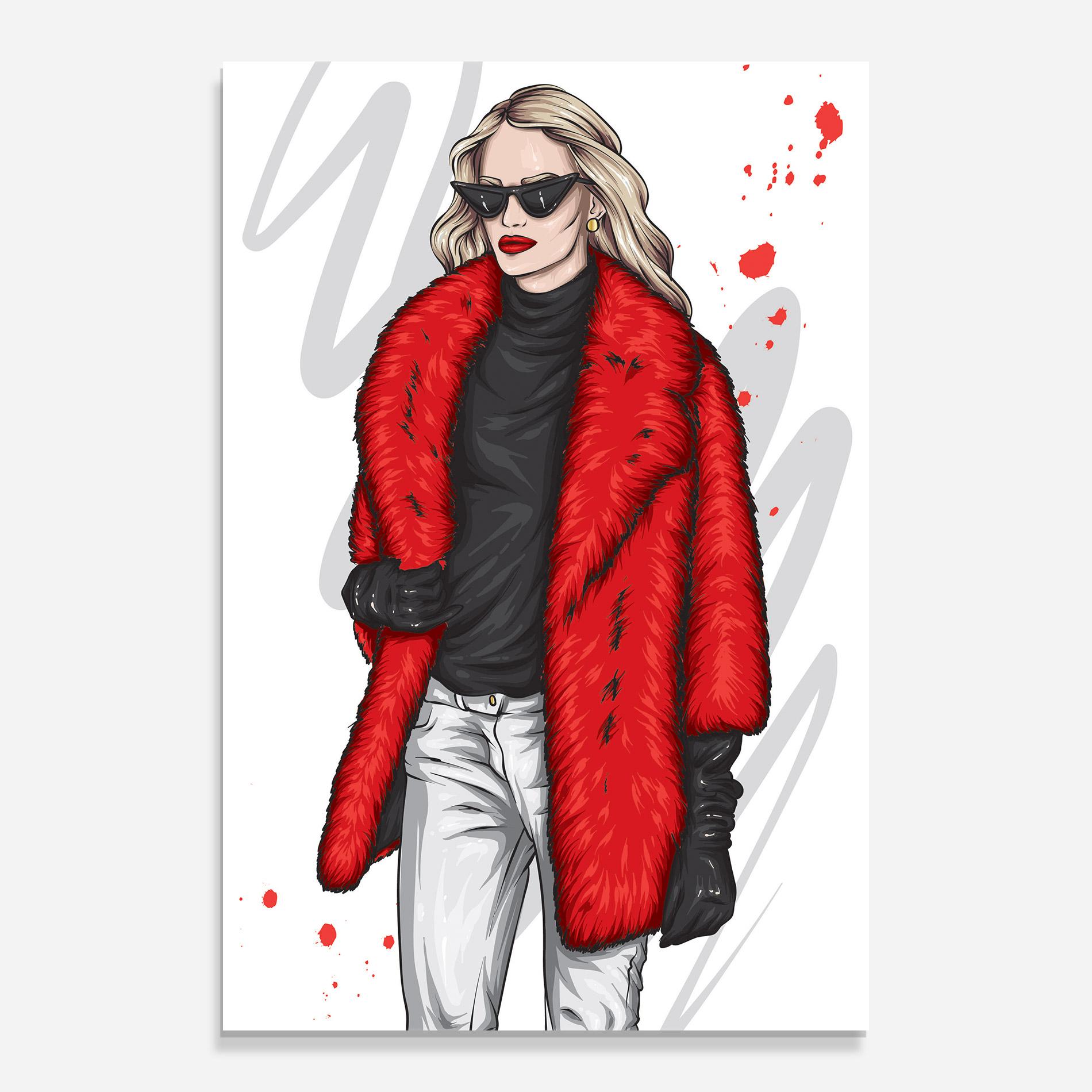 Tablou Sticla Black Blouse Woman mockup 0