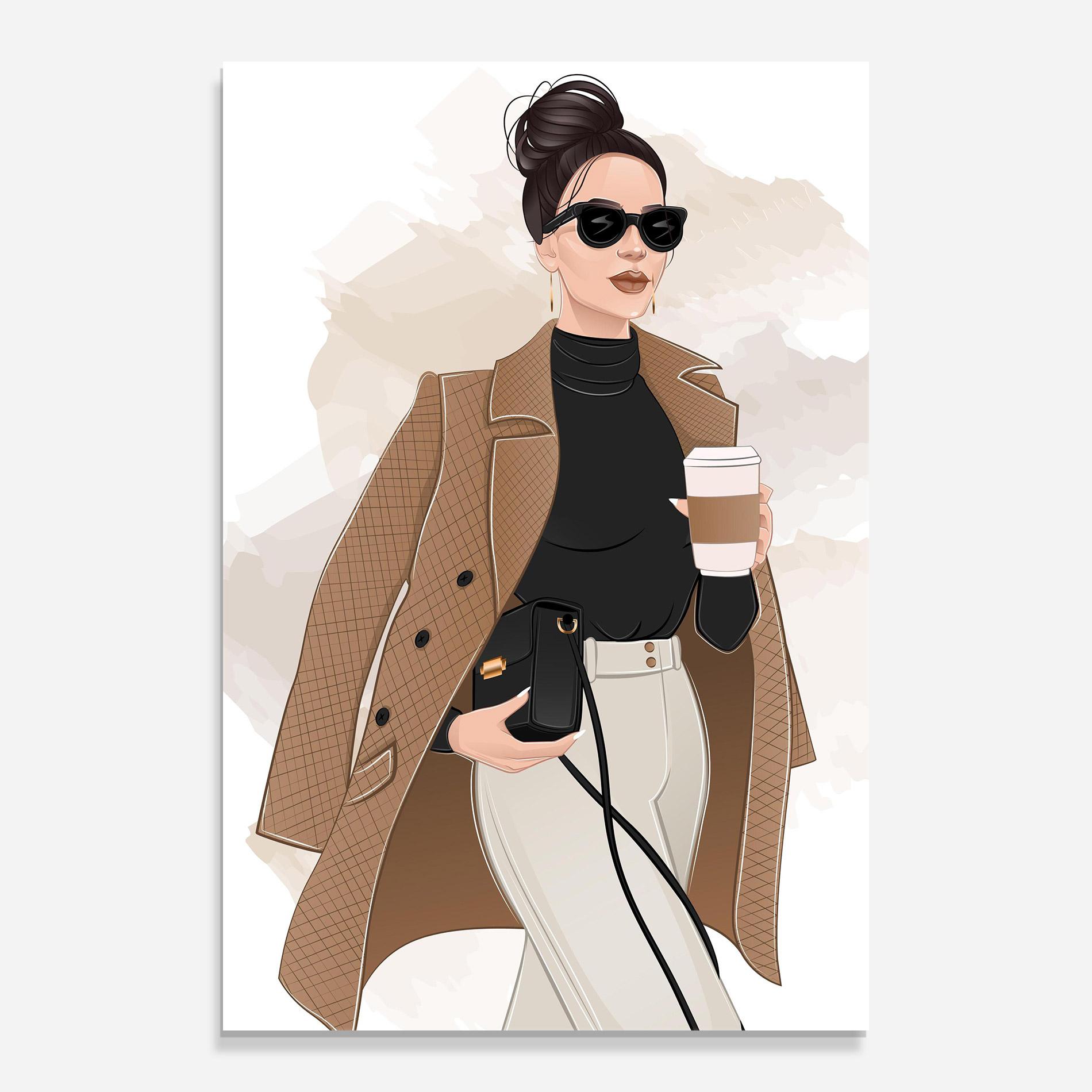 Tablou Sticla Modern Coffee Outfit mockup 0