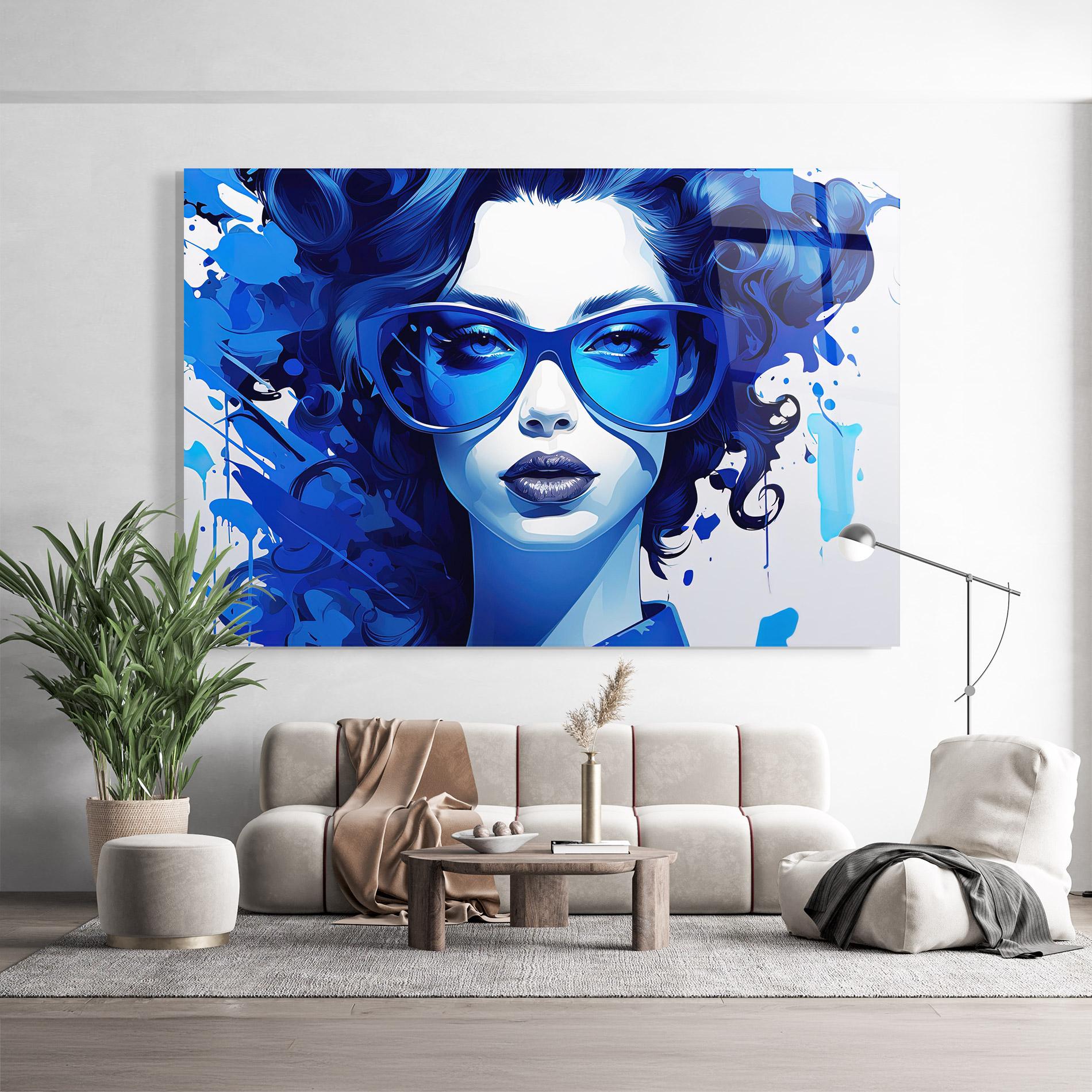 Tablou Sticla Big Blue Glasses mockup 9