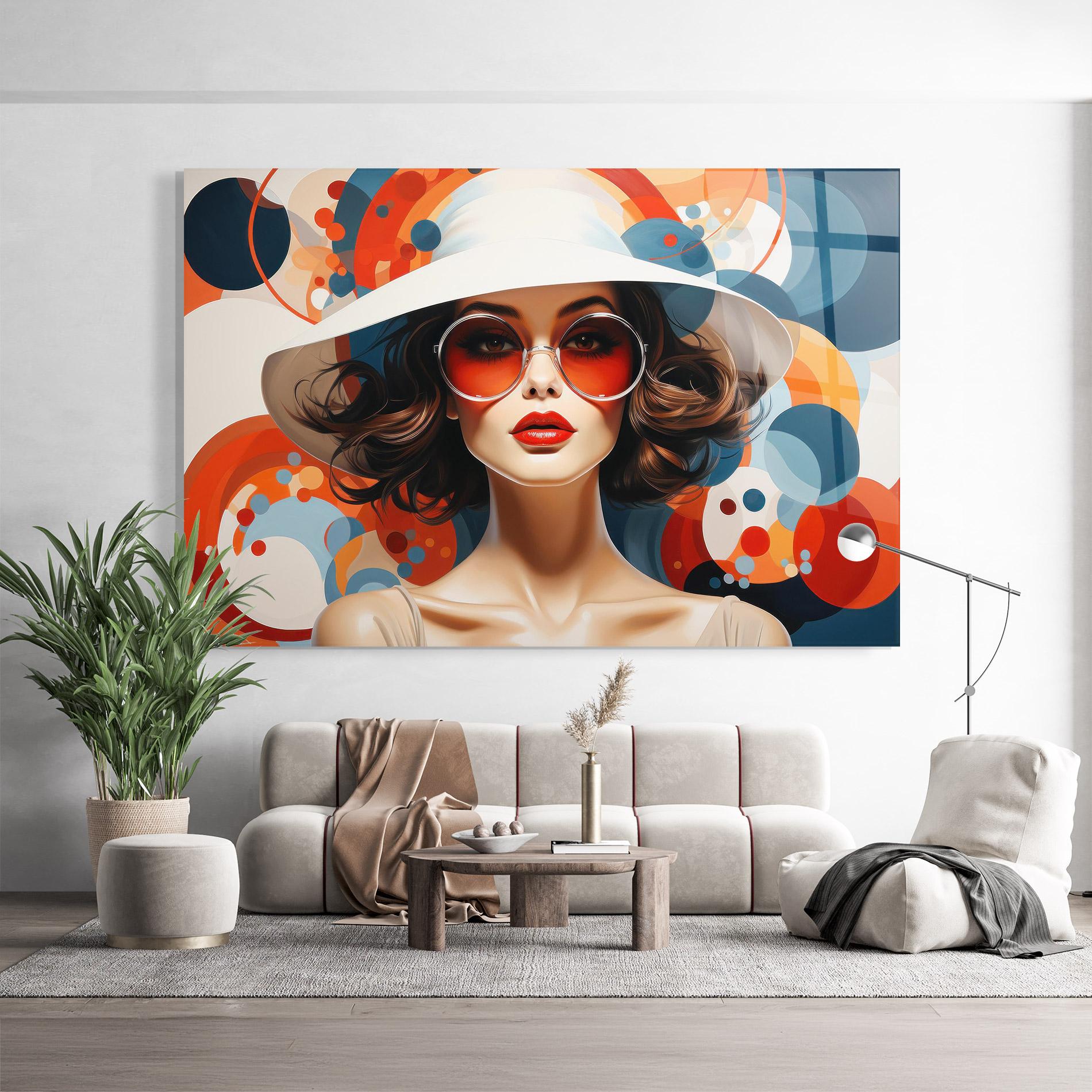 Tablou Sticla Big Glasses Woman mockup 9