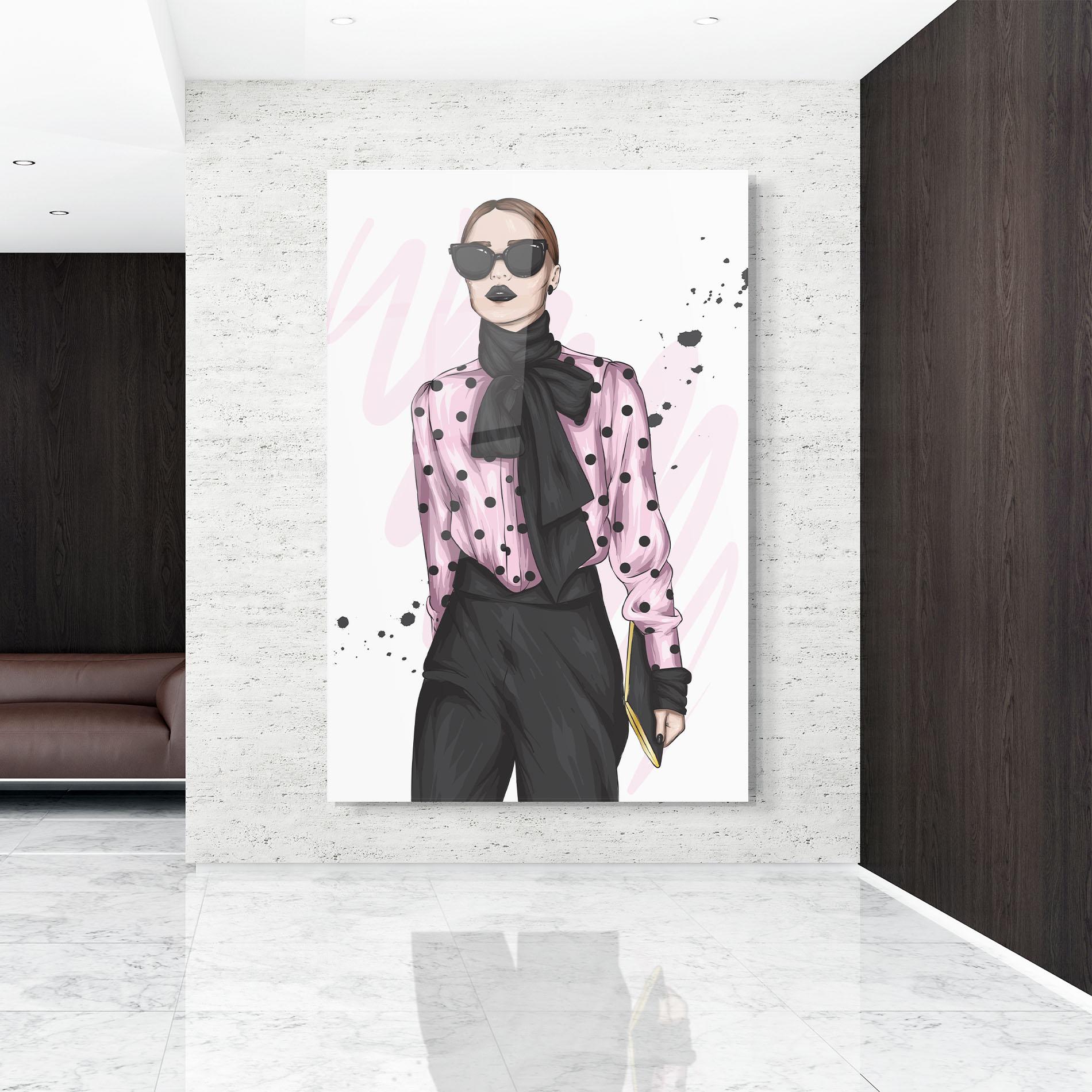 Tablou Sticla Black Lips Diva mockup 9