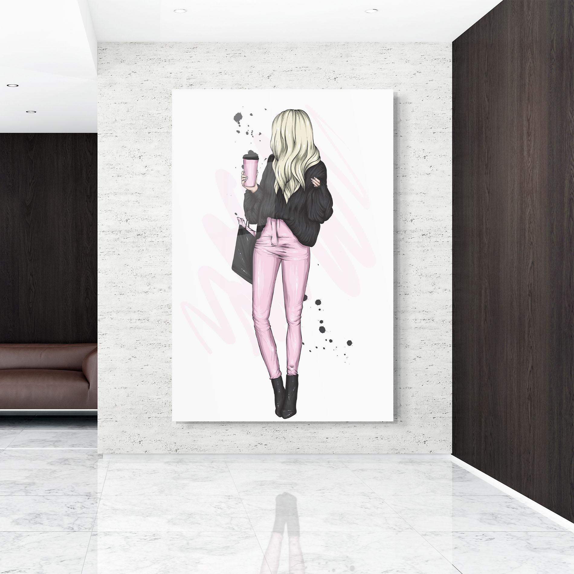 Tablou Sticla Black Pink Outfit mockup 9