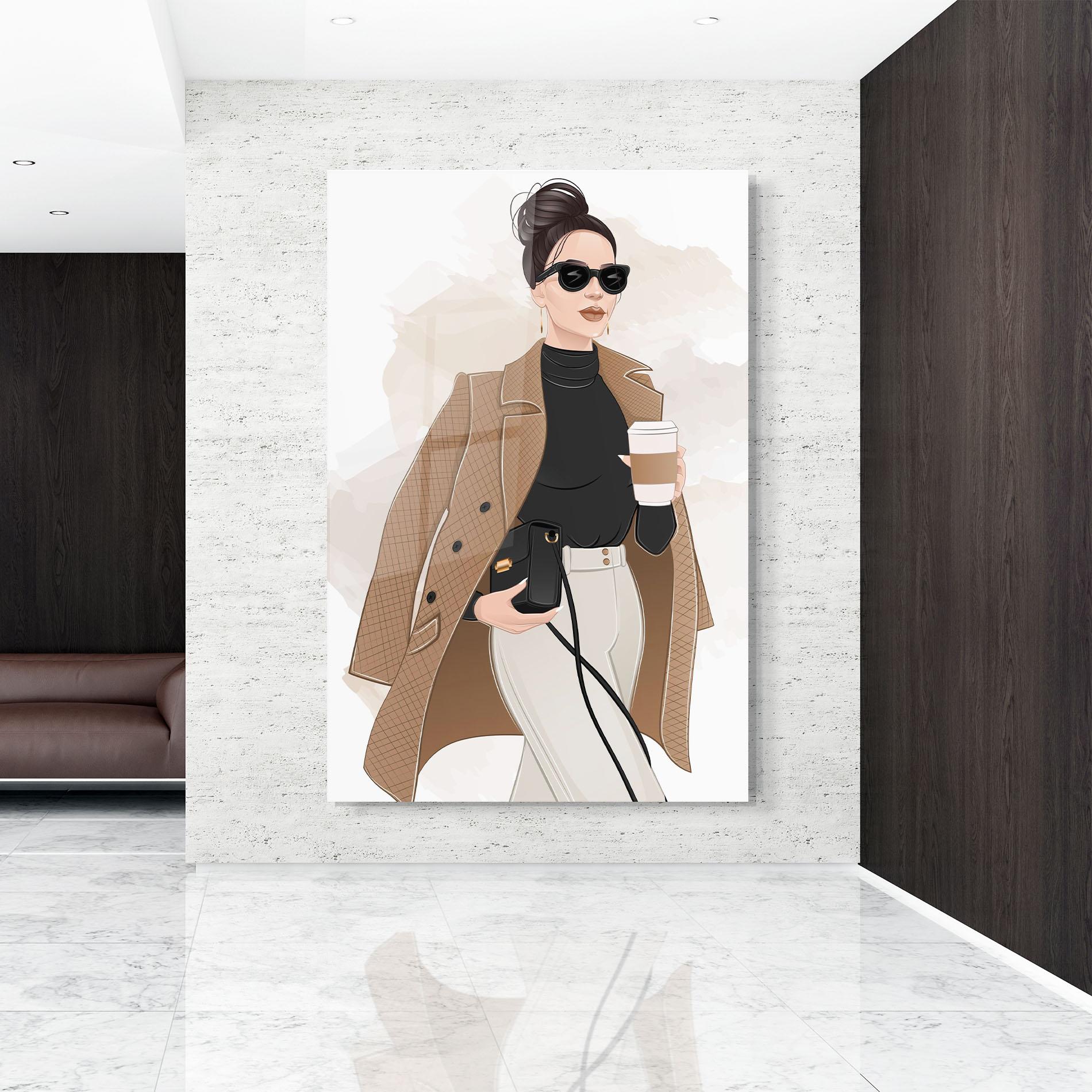 Tablou Sticla Modern Coffee Outfit mockup 9