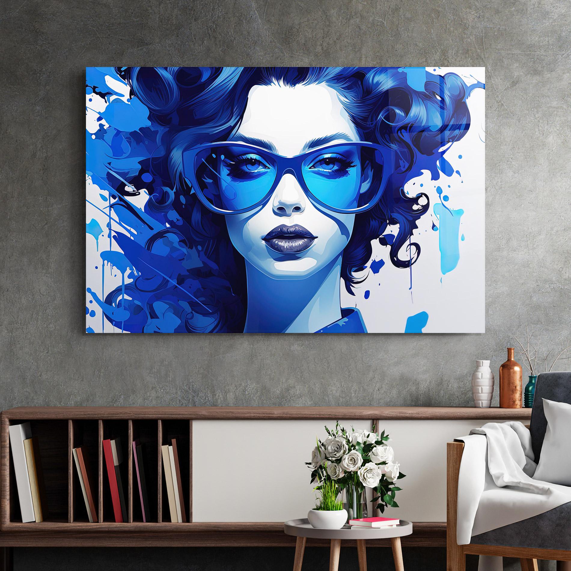 Tablou Sticla Big Blue Glasses mockup 2